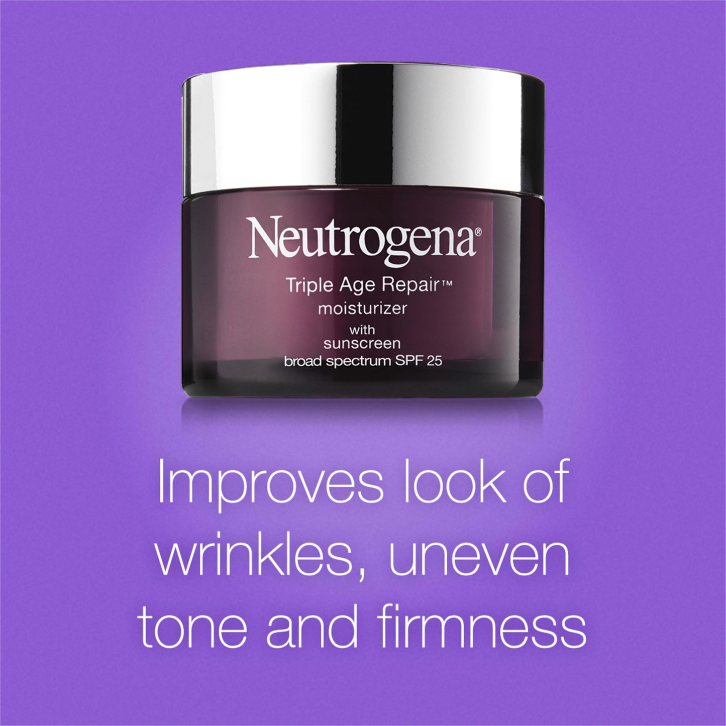 Neutrogena Triple Age Repair Face Moisturizer with SPF 25, 1.7 oz Jar, Anti-Aging Face Cream, SPF Moisturizer & Neck Cream, Anti Wrinkle Lotion for Dark Spots, Glycerin & Shea Butter