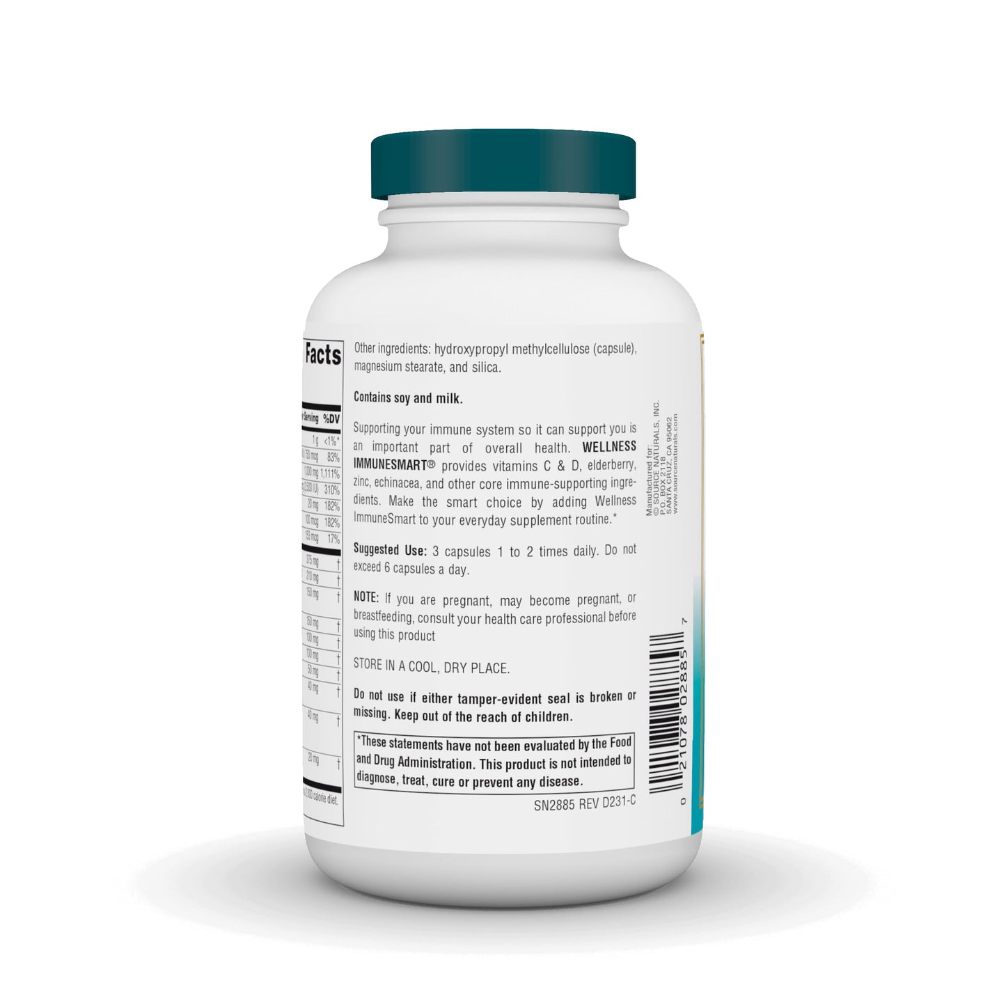 Pre-Order | Arrives in 5–10 Days – Source Naturals Wellness ImmuneSmart - Core Daily Immune Support* - 180 Capsules