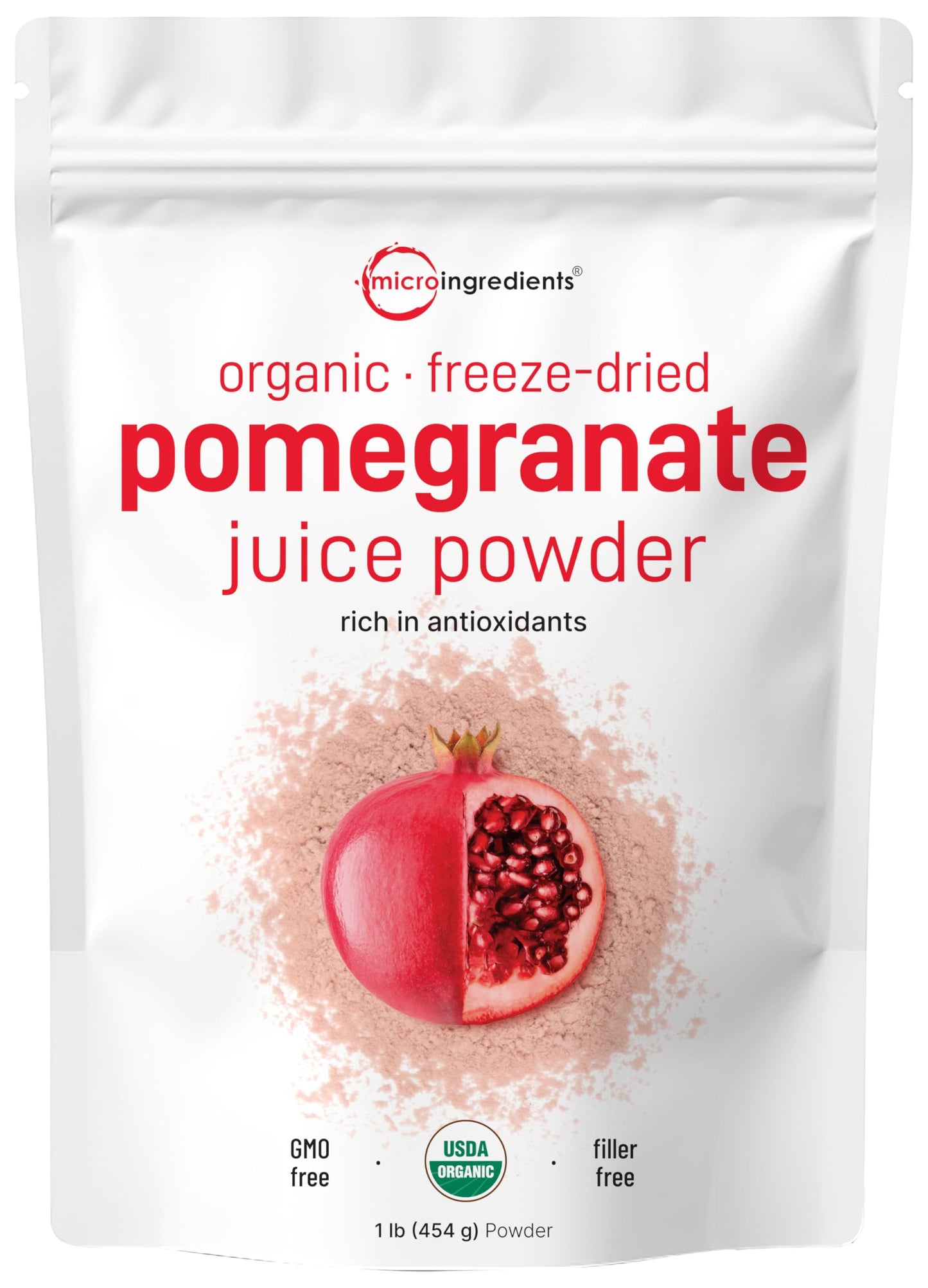 Pre-Order | Arrives in 5–10 Days – Organic Pomegranate Juice Powder, 1 Pound | 100% Natural Fruit Powder | Freeze Dried & Cold Pressed | No Sugar & Additives | Great Flavor for Drinks, Smoothie, & Beverages | Non-GMO & Vegan Friendly