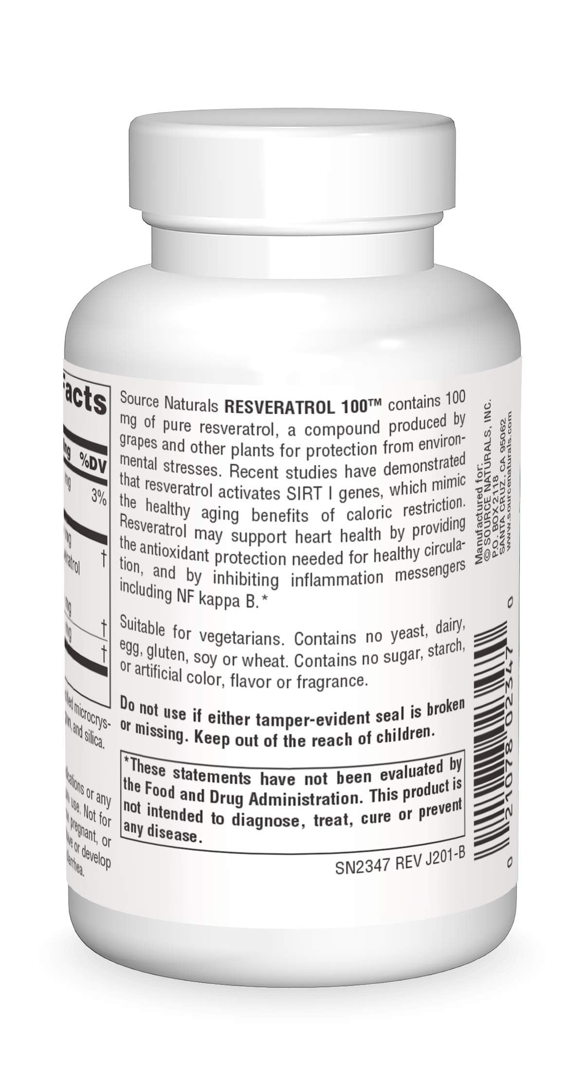 Pre-Order | Arrives in 5–10 Days – Source Naturals Resveratrol 100, for Heart and Healthy Aging* -100mg 240 Tablets