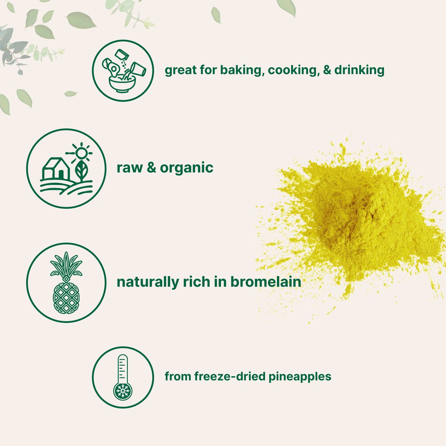 Pre-Order | Arrives in 5–10 Days – Organic Pineapple Powder, 8oz | 100% Natural Fruit Powder | Freeze-Dried Pineapples Source | No Sugar & Additives | Great Flavor for Drinks, Smoothie, & Beverages | Non-GMO & Vegan Friendly