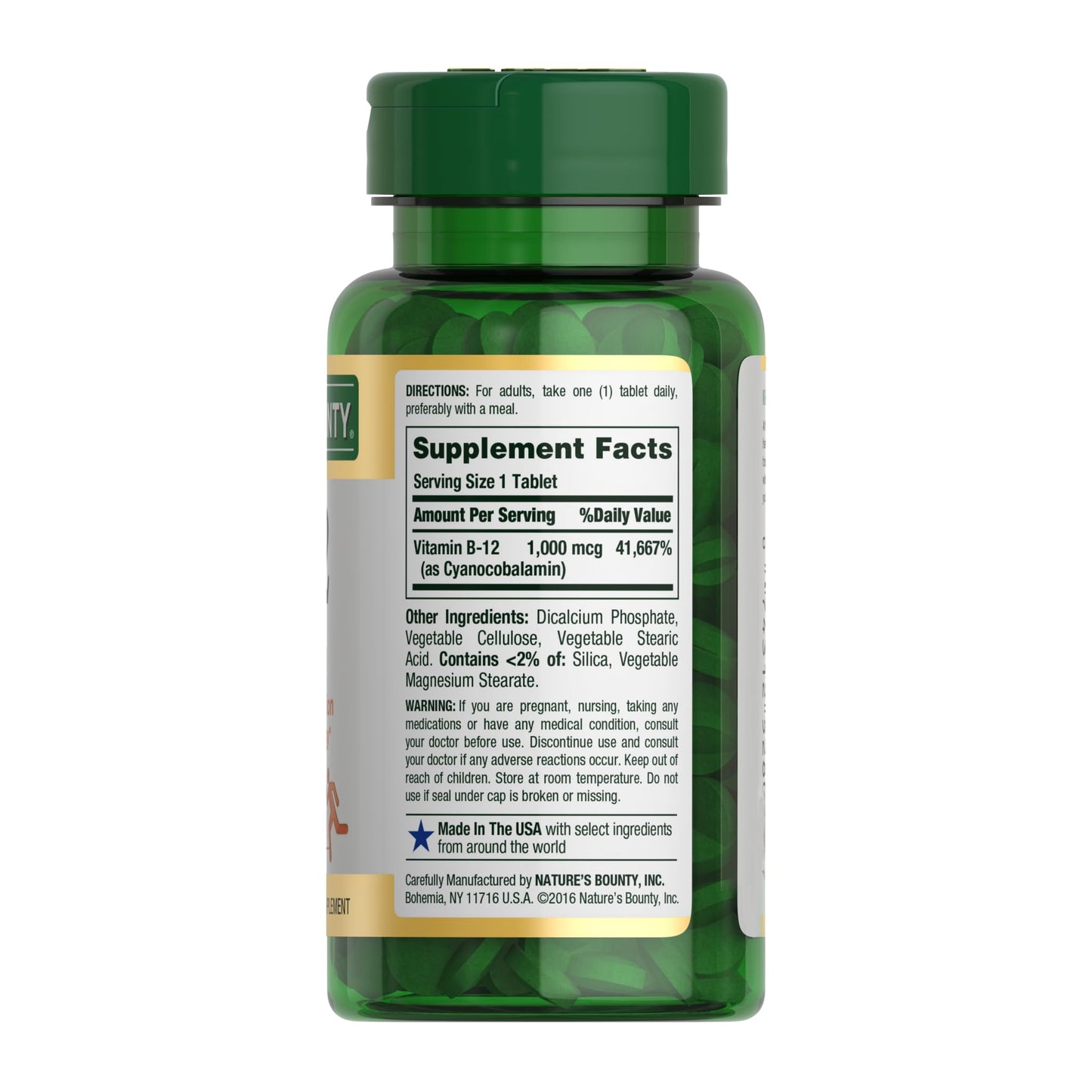 Nature's Bounty Vitamin B12, Supports Energy Metabolism, Tablets, 1000mcg, 200 Ct
