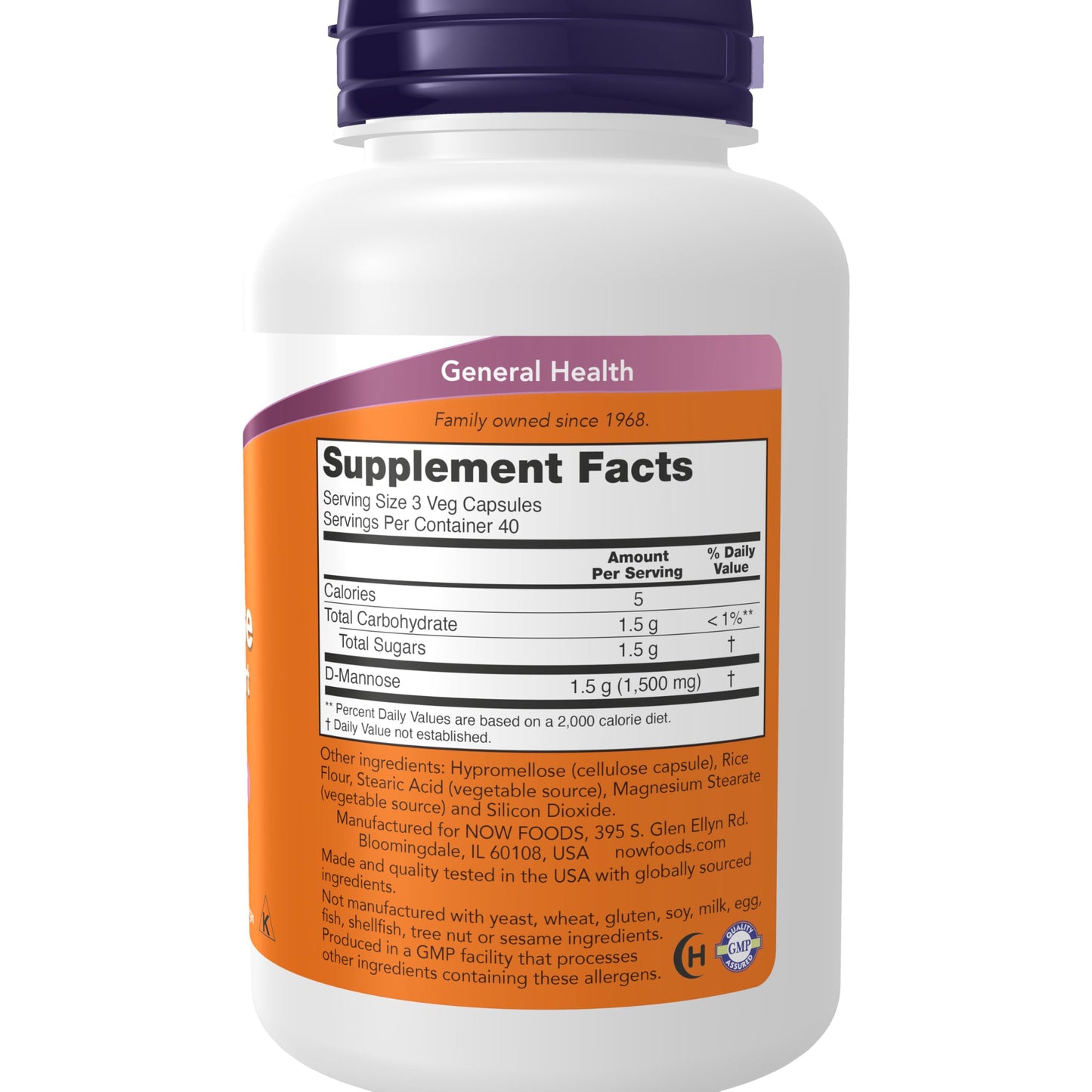 NOW Foods Supplements, D-Mannose 500 mg, Non-GMO Project Verified, Healthy Urinary Tract*, 120 Veg Capsules