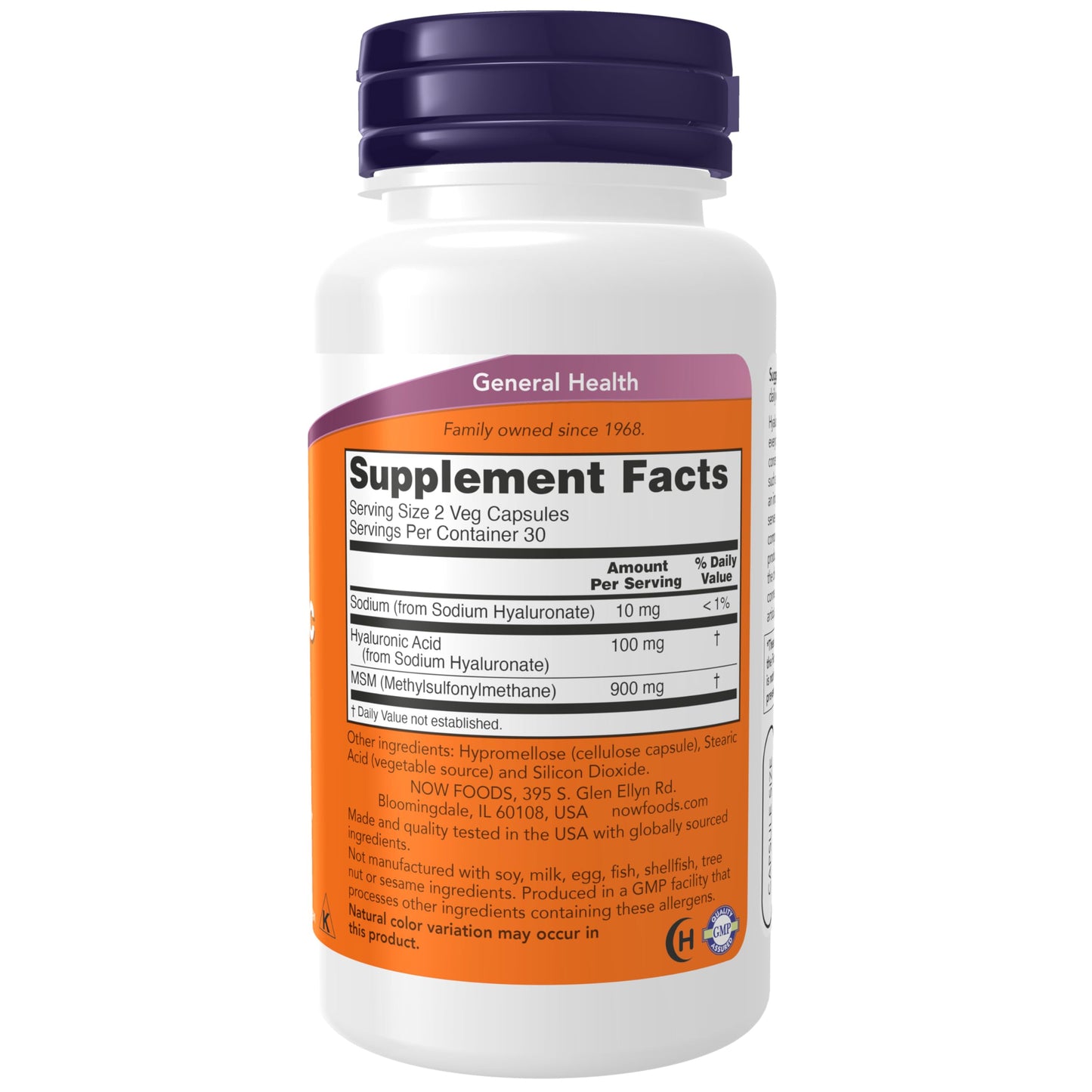 Pre-Order | Arrives in 5–10 Days – NOW Foods Supplements, Hyaluronic Acid 50 mg with MSM, Joint Support*, 60 Veg Capsules (Pack of 1)