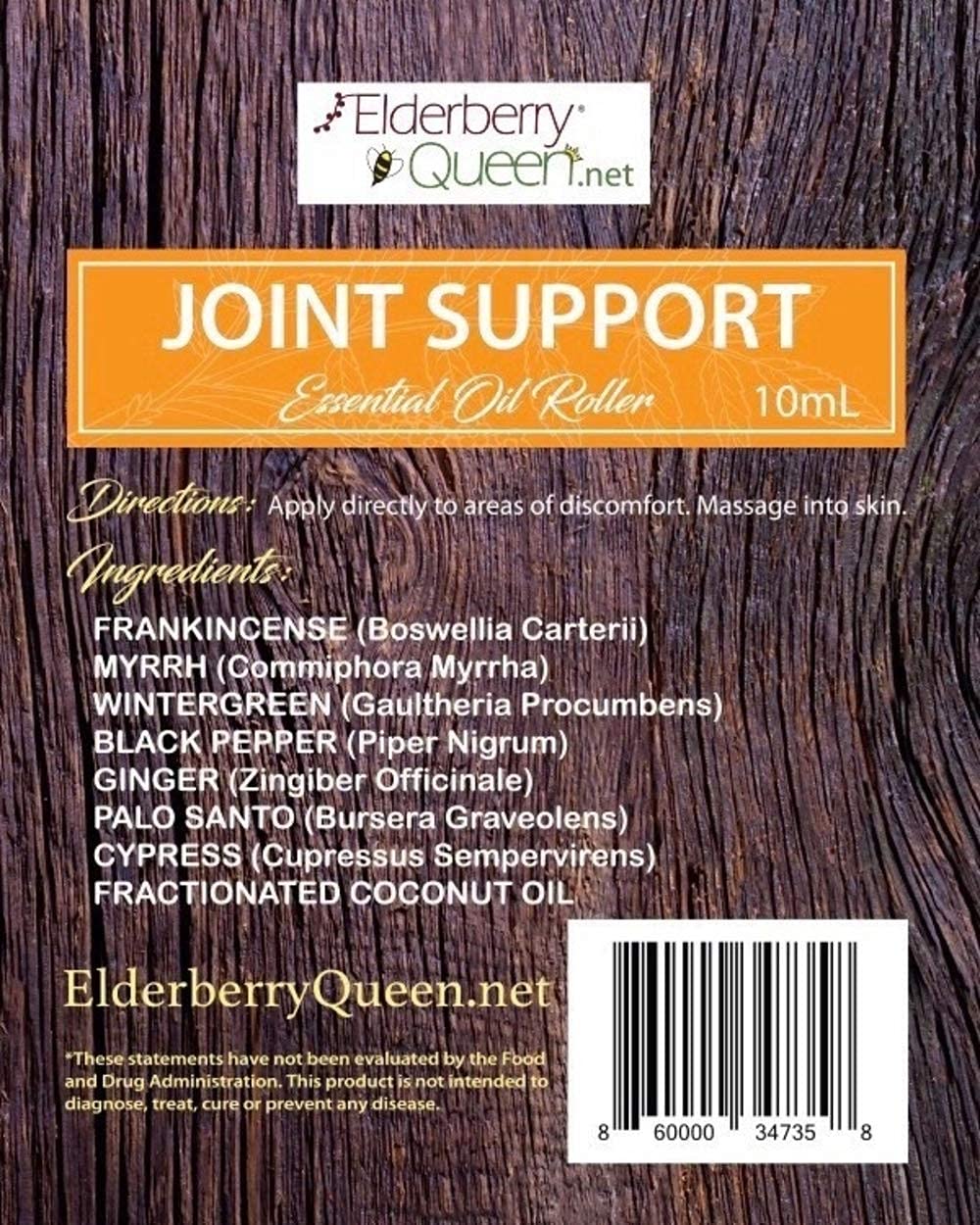 Joint Support Essential Oil Roller 10mL, Roll On Natural Aromatherapy Essential Oils Blend