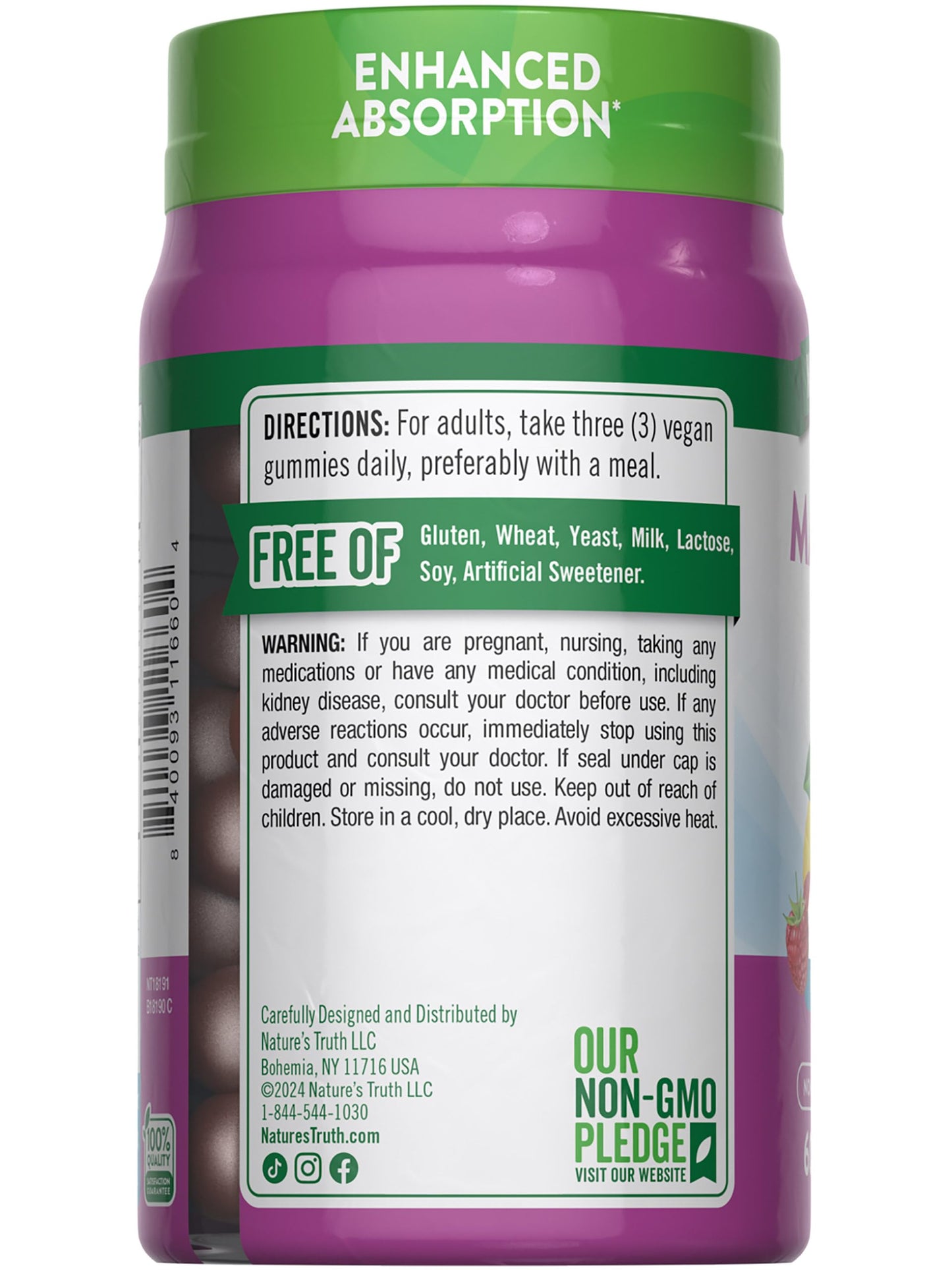 Nature's Truth Magnesium Gummies for Adults | 200mg | 60 Count | Vegan, Non-GMO & Gluten Free Supplement | Enhanced Absorption Magnesium Citrate