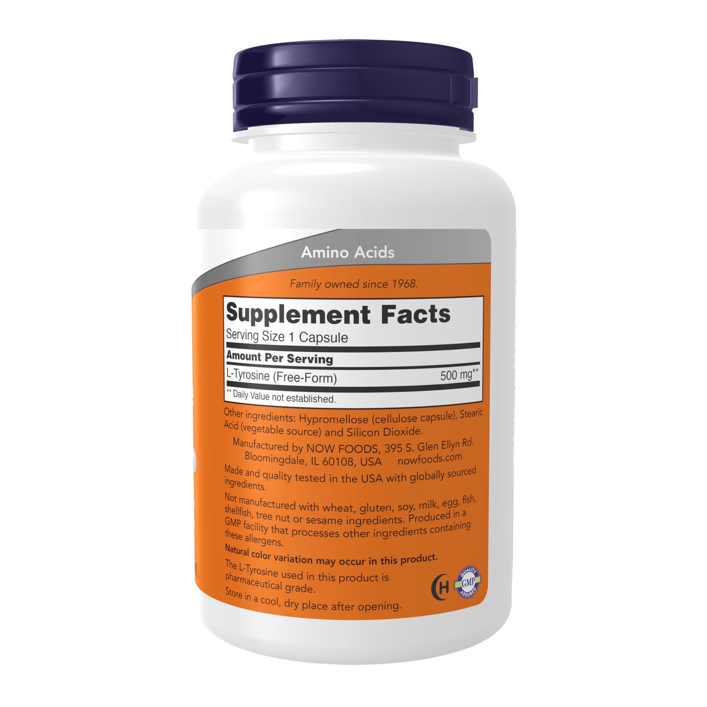 Pre-Order | Arrives in 5–10 Days – NOW Foods Supplements, L-Tyrosine 500 mg, Supports Mental Alertness*, Neurotransmitter Support*, 120 Capsules