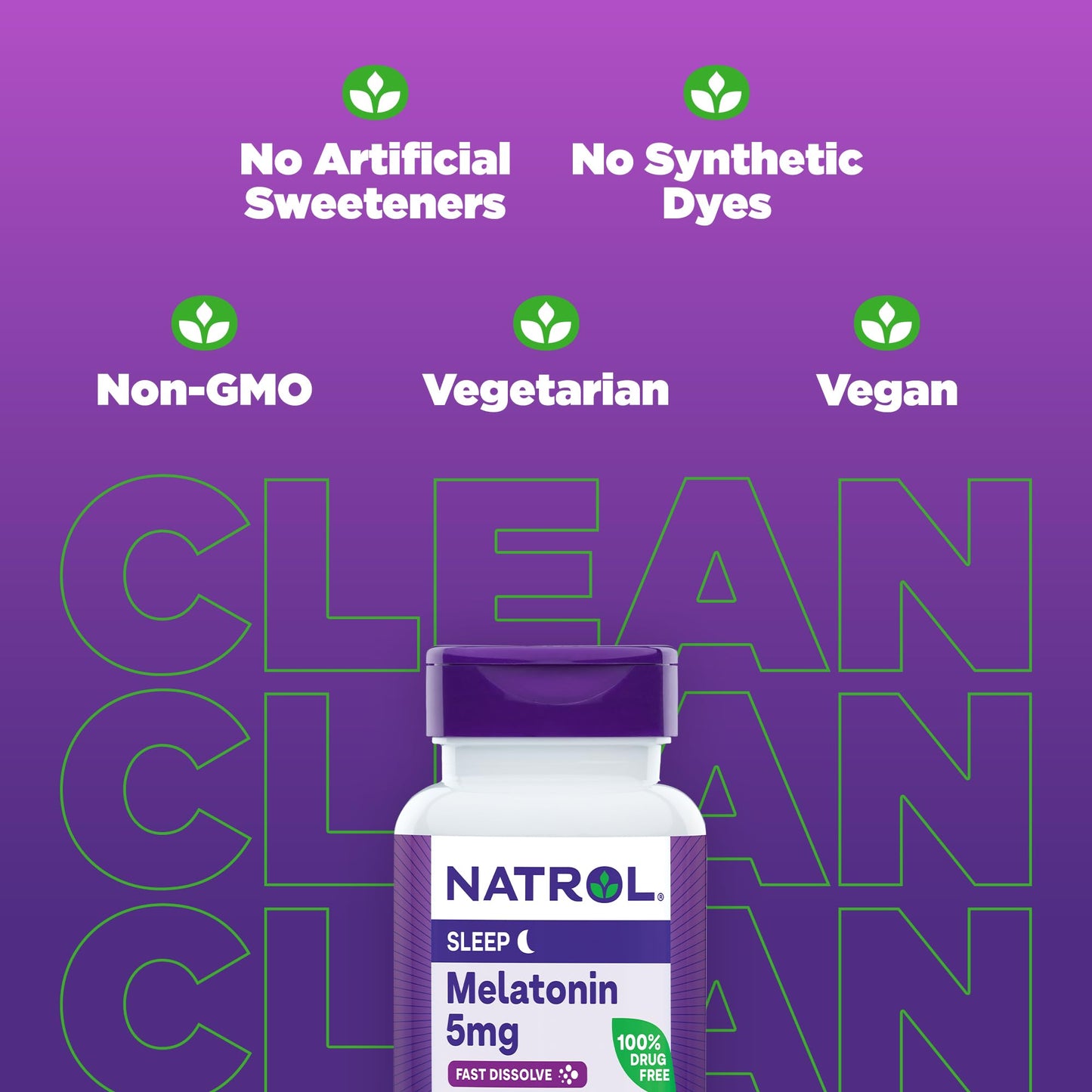Natrol Sleep Melatonin 5mg Fast Dissolve Tablets, Nighttime Sleep Aid for Adults, 30 Strawberry-Flavored Melatonin Tablets, 30 Day Supply
