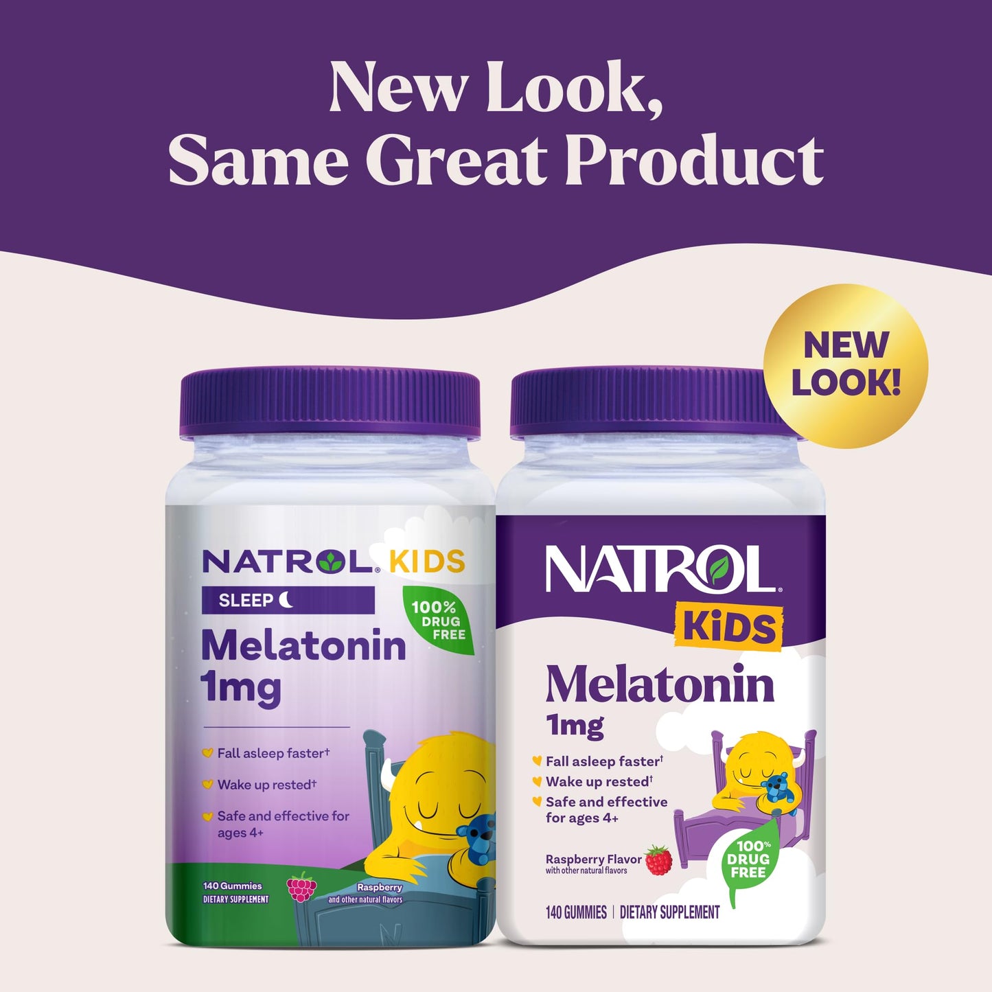 Natrol Kids Melatonin 1 mg, Dietary Supplement for Restful Sleep, Melatonin Gummies for Kids, 140 Raspberry-Flavored Gummies, Up to a 140 Day Supply