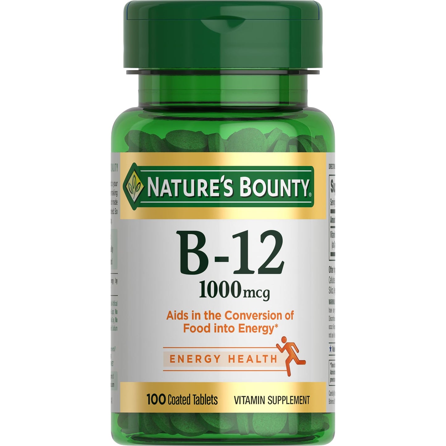 Nature's Bounty Vitamin D, Supports Immune Health & Bone Health & Vitamin B12 1000mcg, Supports Energy Metabolism and Nervous System Health, Vitamin Supplement, 100 Tablets