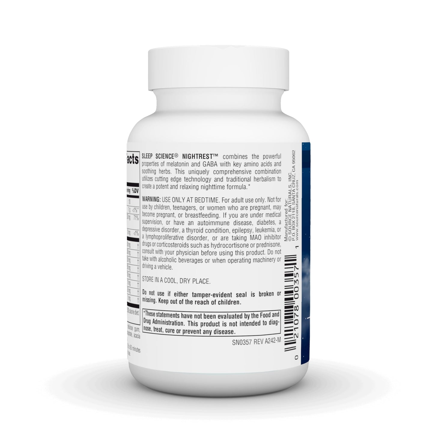 Pre-Order | Arrives in 5–10 Days – Source Naturals Sleep Science NightRest with Melatonin, Multi-Nutrient & Herb Complex* - 50 Tablets