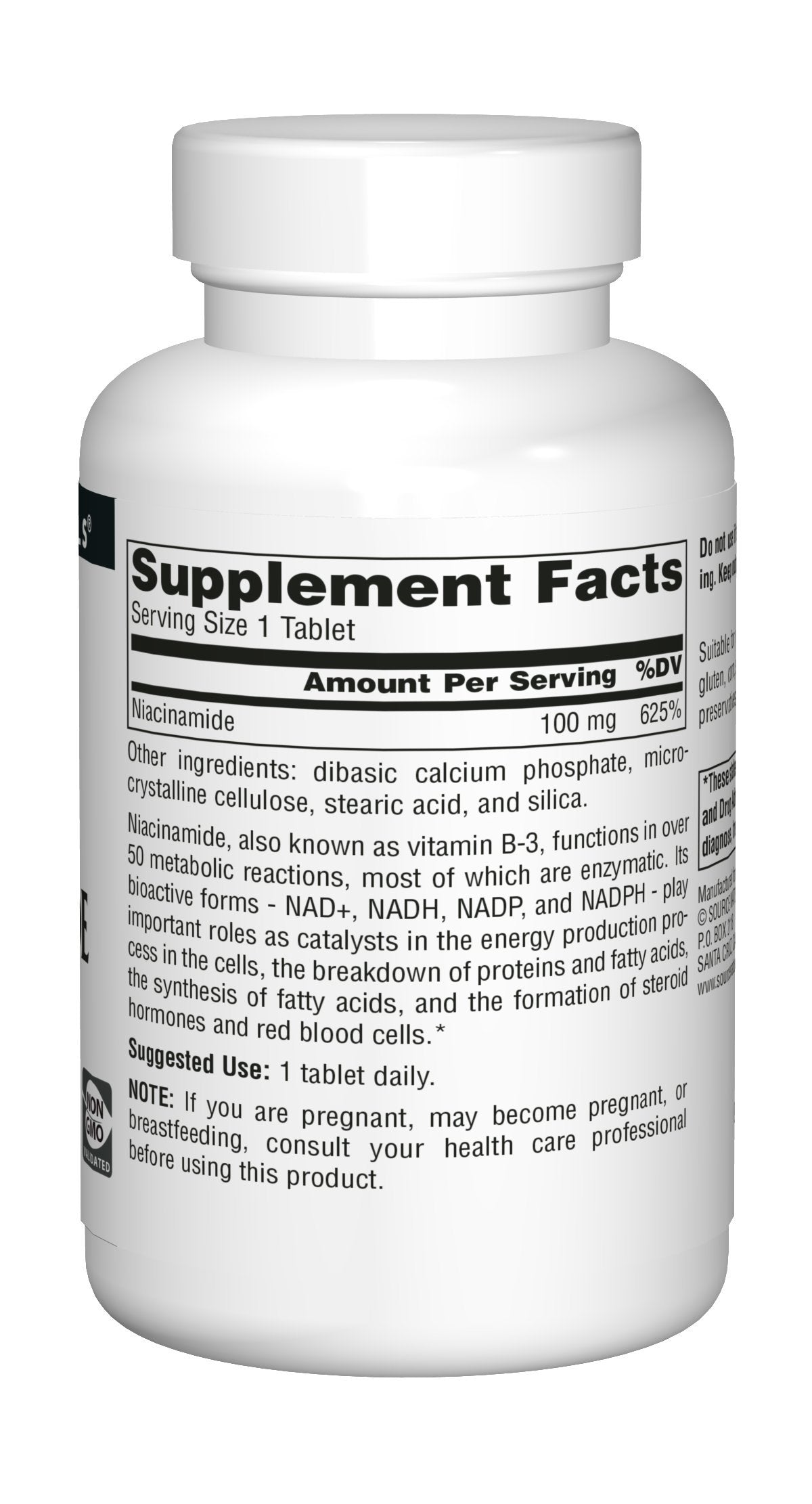 Pre-Order | Arrives in 5–10 Days – Source Naturals Niacinamide B-3, 100 mg Dietary Supplement - 250 Tablets