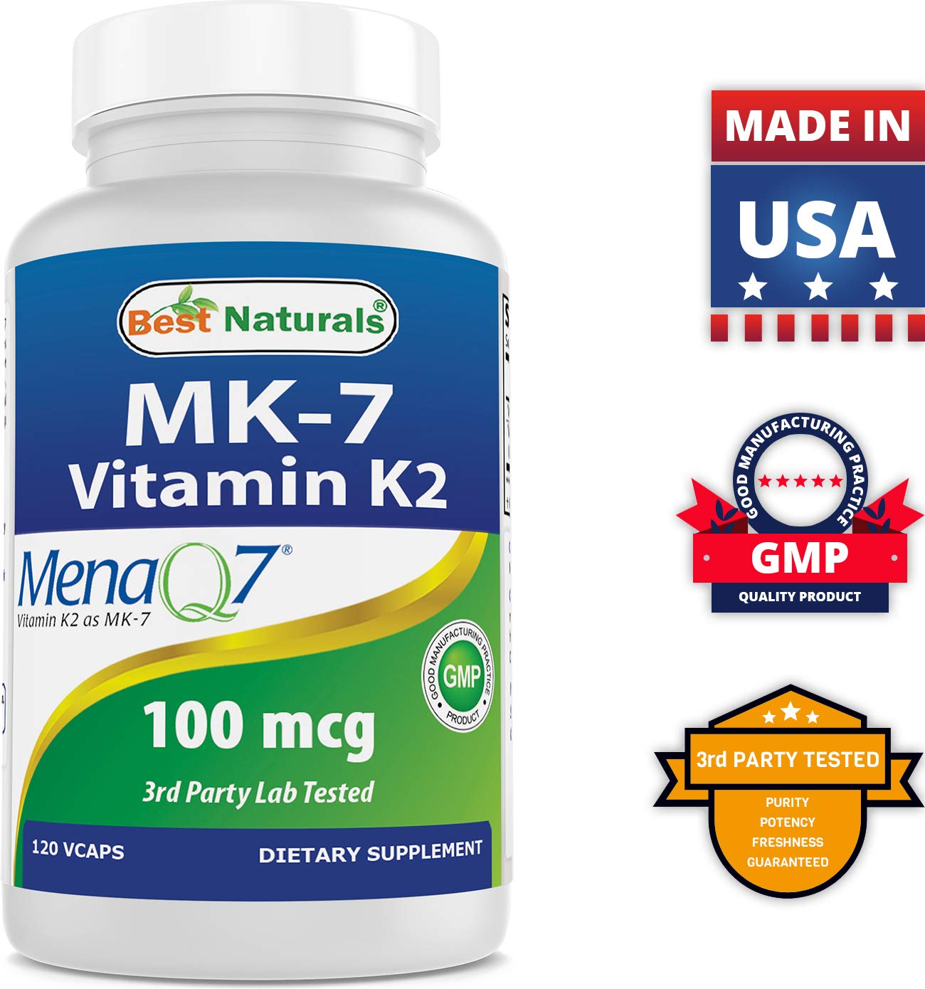 Best Naturals MK-7 Vitamin K2 100 mcg & Vitamin A 25000 IU