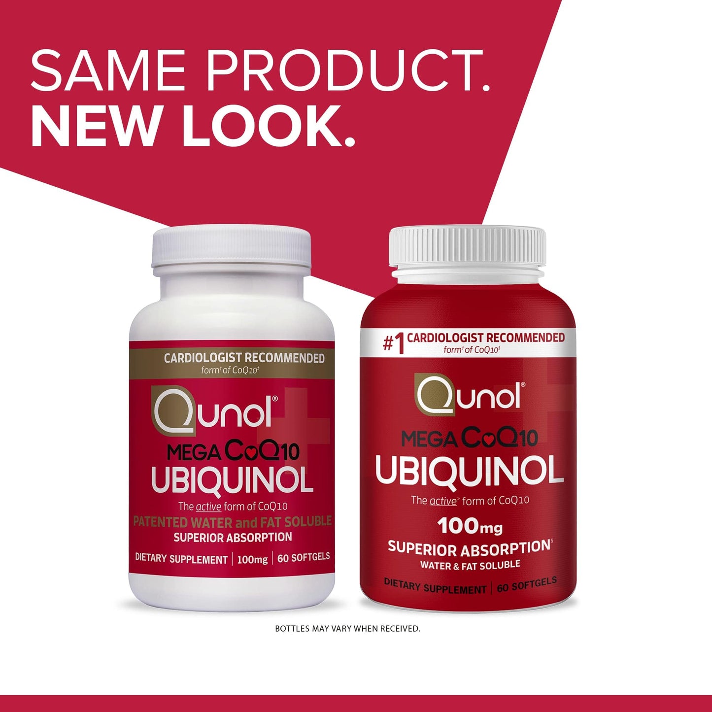 Qunol Ubiquinol CoQ10 100mg Softgels, Qunol Mega Ubiquinol 100mg - Superior Absorption - Active form of Coenzyme Q10 for Heart Health - 2 Month Supply - 60 Count