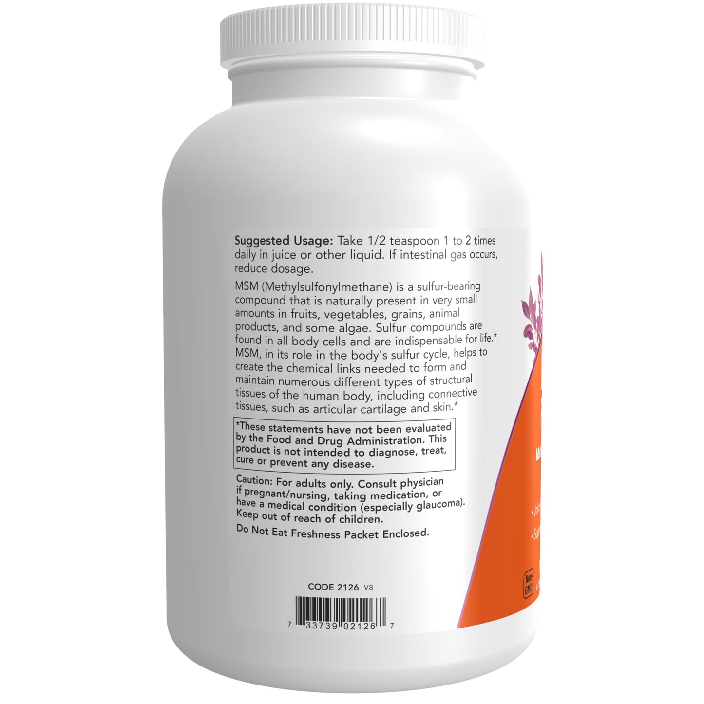 Pre-Order | Arrives in 5–10 Days – NOW Foods Supplements, MSM (Methylsulfonylmethane) Powder, Supports Healthy Cartilage*, Joint Health*, 1-Pound