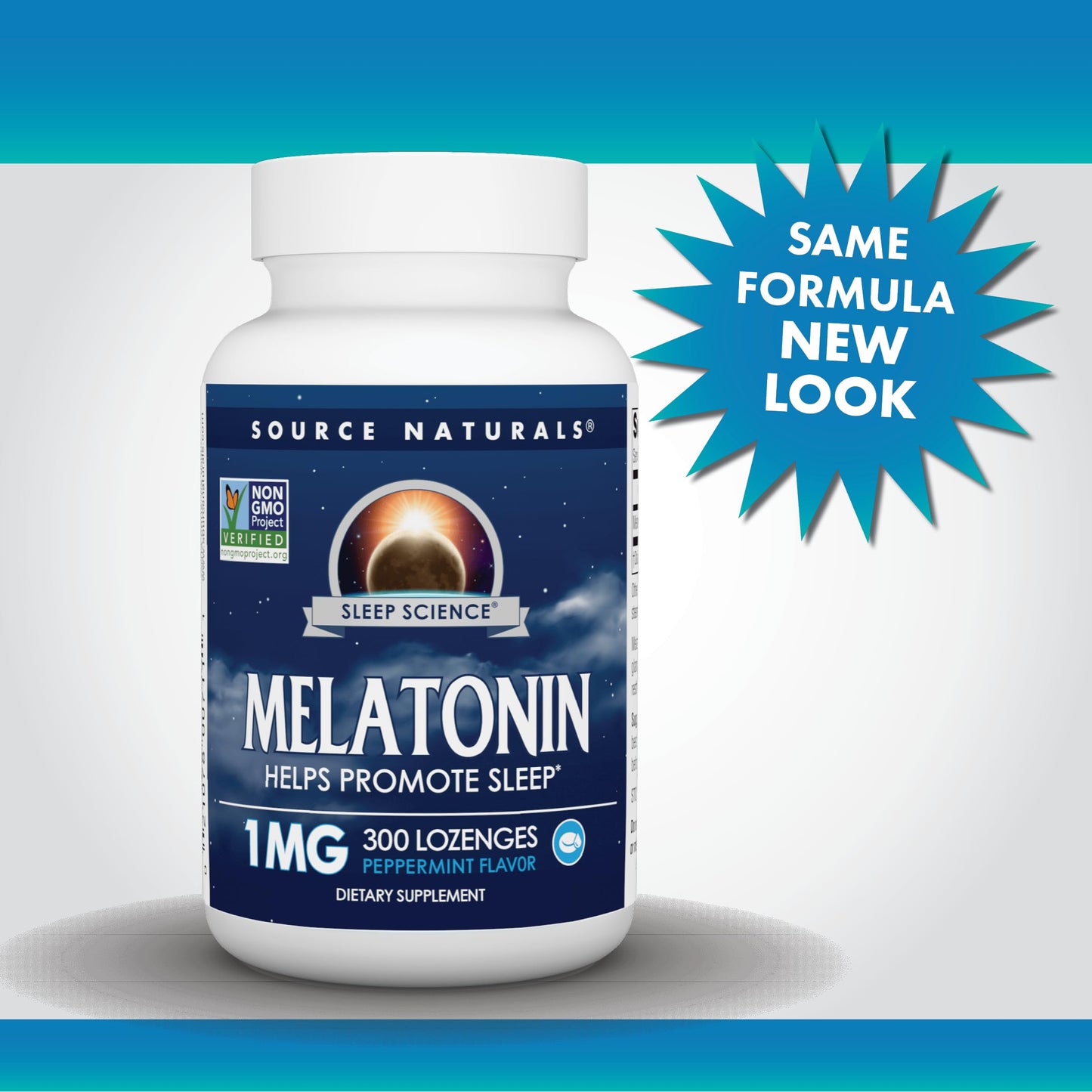 Pre-Order | Arrives in 5–10 Days – Source Naturals Melatonin Helps Promote Sleep* 1 mg - 300 Peppermint Flavored Lozenges