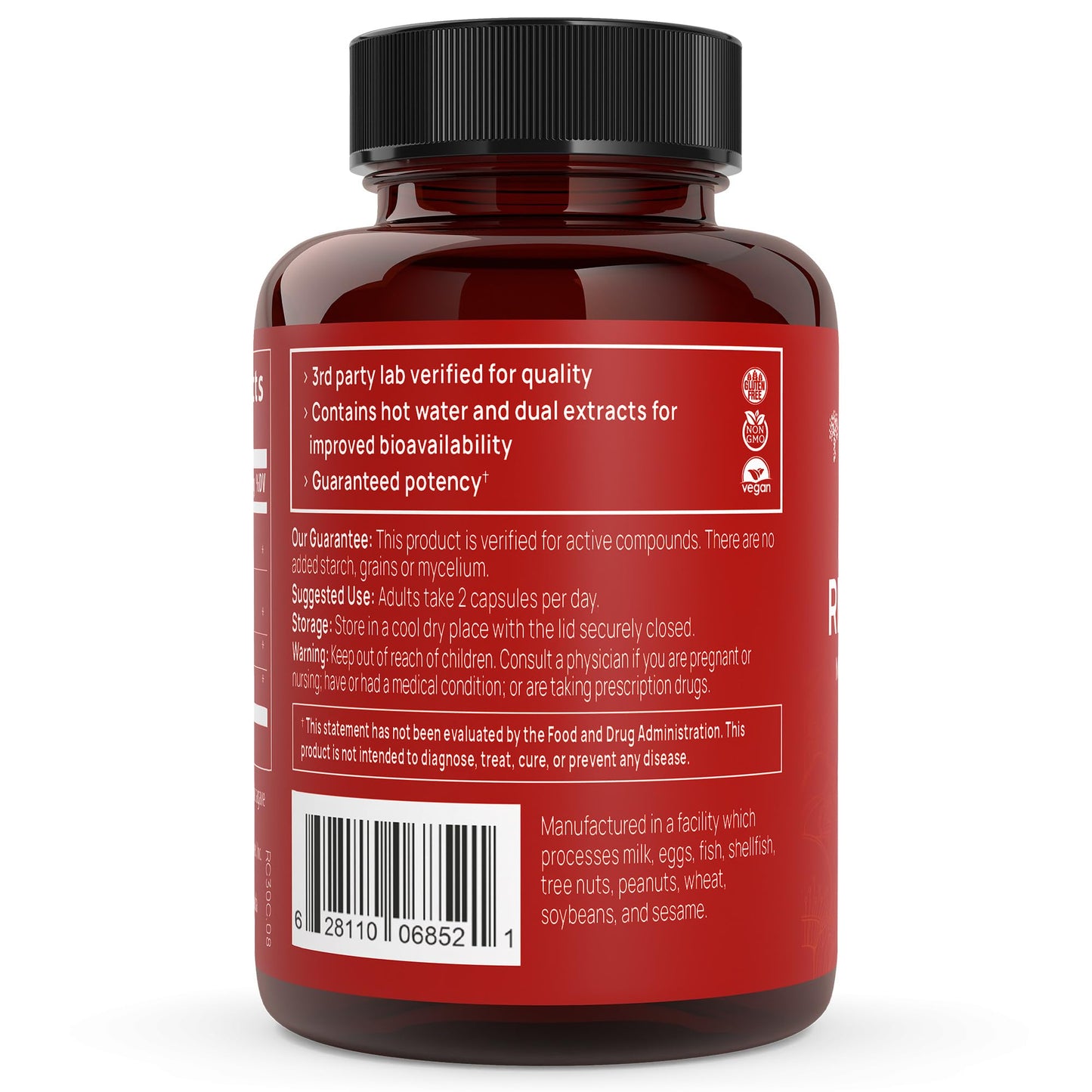 Real Mushrooms RealClarity Capsules – Lion’s Mane, KSM-66 Ashwagandha, Cordyceps & Reishi – Mental Sharpness, Alertness. & Adaptogenic Support – Vegan, Non-GMO – 60 Count Mushroom Supplement