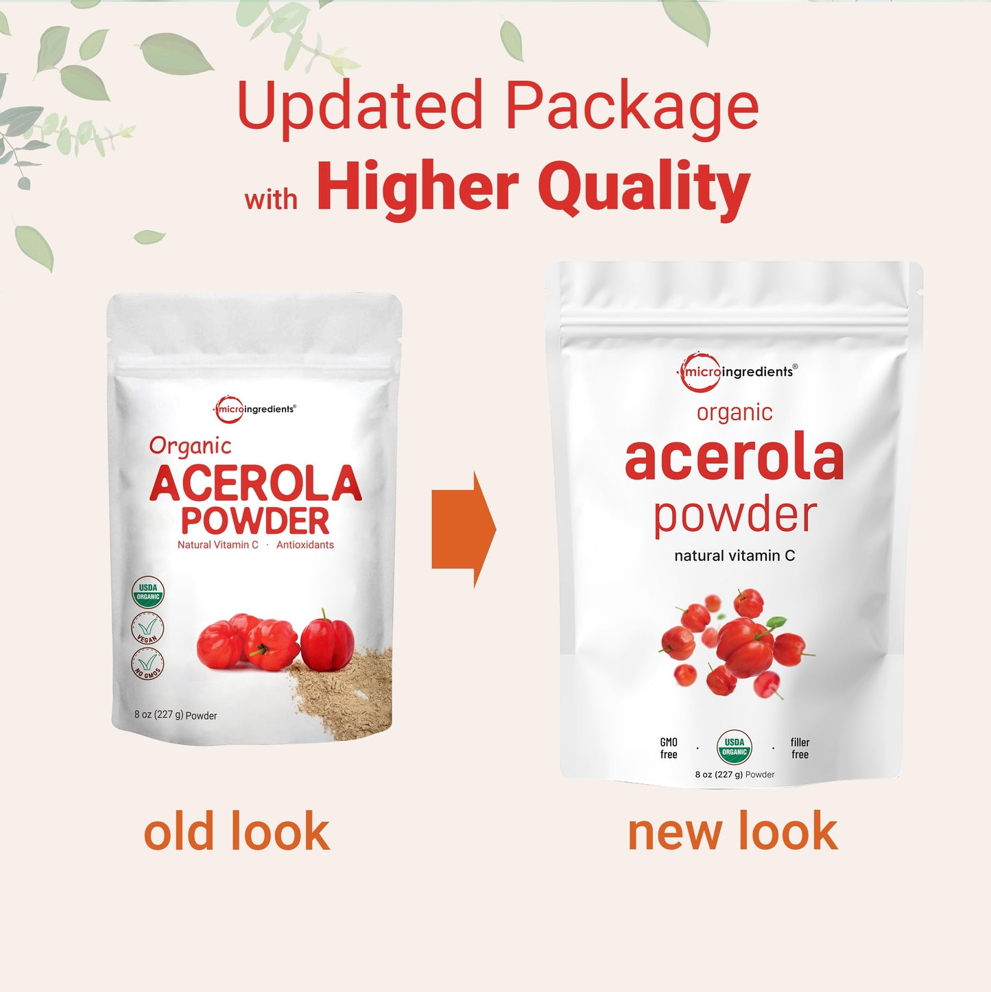 Pre-Order | Arrives in 5–10 Days – Organic Acerola Powder, 8oz | Natural Organic Vitamin C Superfood | No Sugar & Additives | Great Flavor for Drinks, Smoothie, & Beverages | Non-GMO & Vegan Friendly, Brazil Origin