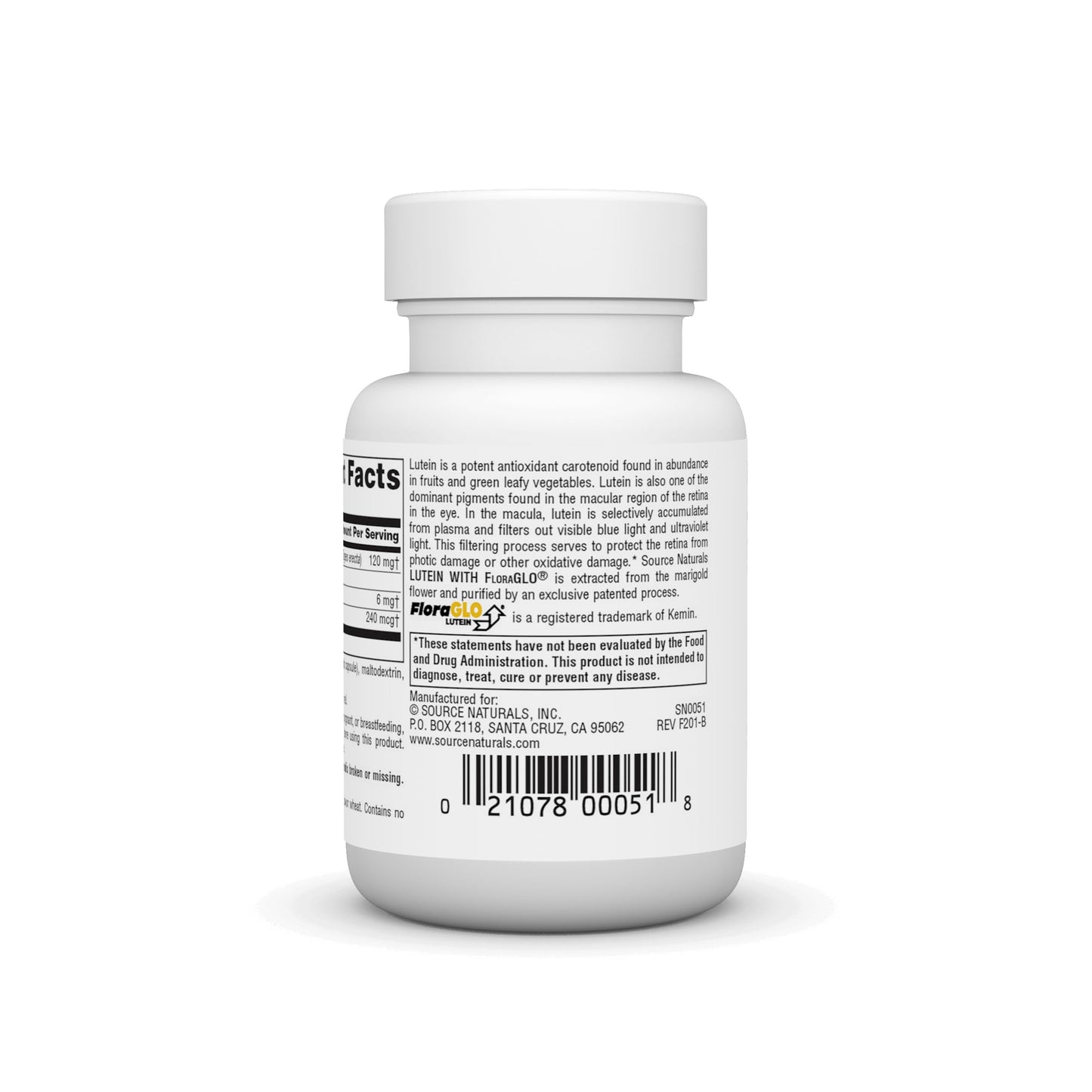 Pre-Order | Arrives in 5–10 Days – Source Naturals Lutein with FloraGLO, Antioxidant Carotenoid* -6 mg, 45 Capsules