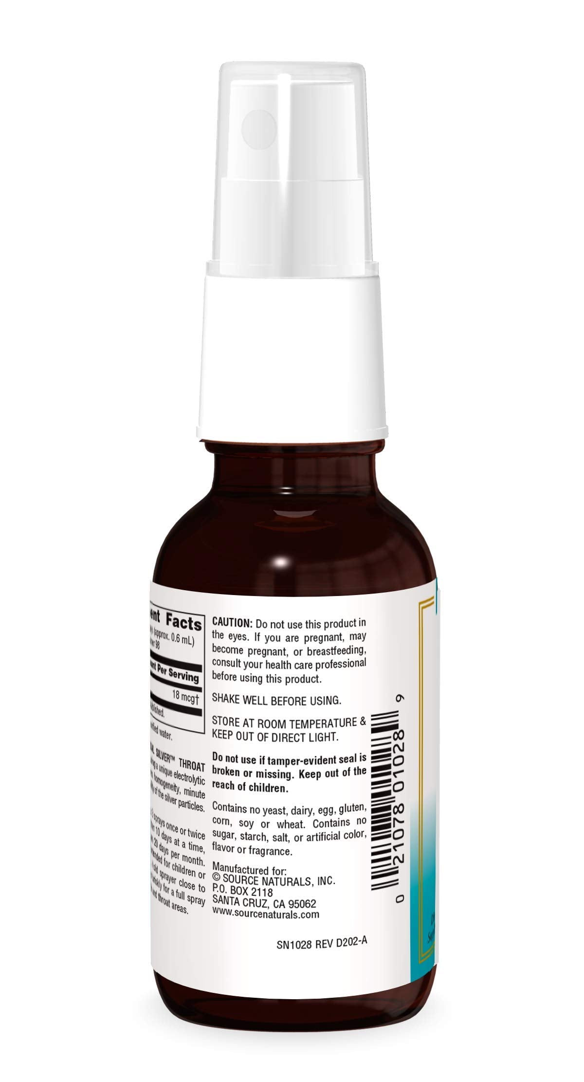 Pre-Order | Arrives in 5–10 Days – Source Naturals Wellness Colloidal Silver 30 PPM Liquid Spray Bottle - 2 Fluid oz
