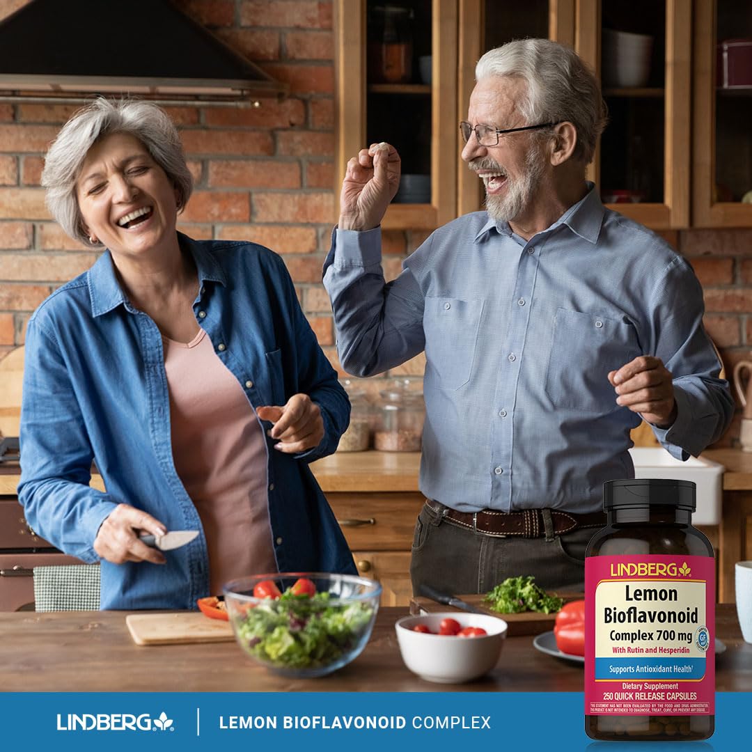 Lindberg Lemon Bioflavonoid Complex | 700mg | 250 Capsules | Supplement with Rutin and Hesperidin | Non-GMO, Gluten Free