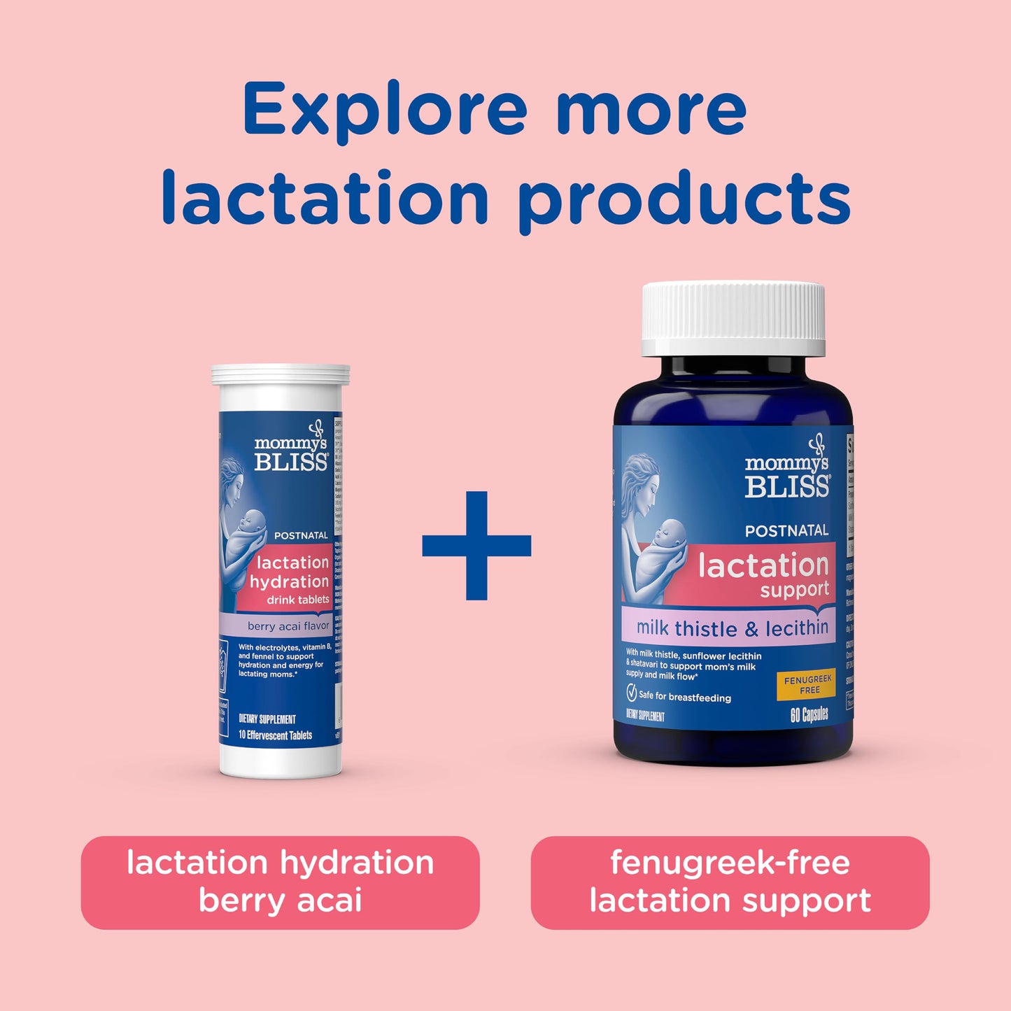 Mommy's Bliss Lactation Hydration Drink Tablets, Lemon Lime Flavor, Electrolytes + B Vitamins, 1 Pack (10 Tablets)