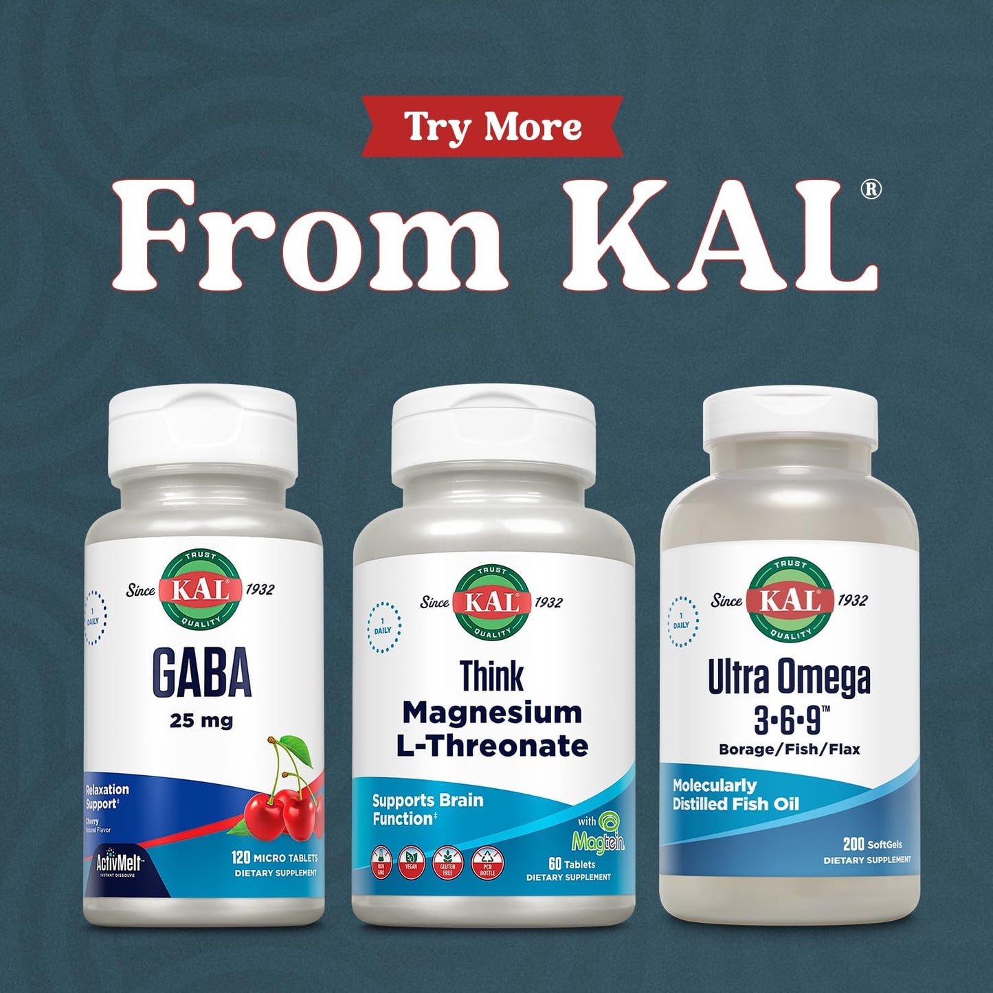 KAL Think Magnesium L-Threonate 2000 mg | Learning, Brain Health & Memory Function Support w/Magtein | Vegan, No Gluten & Non-GMO | 60 Tablets