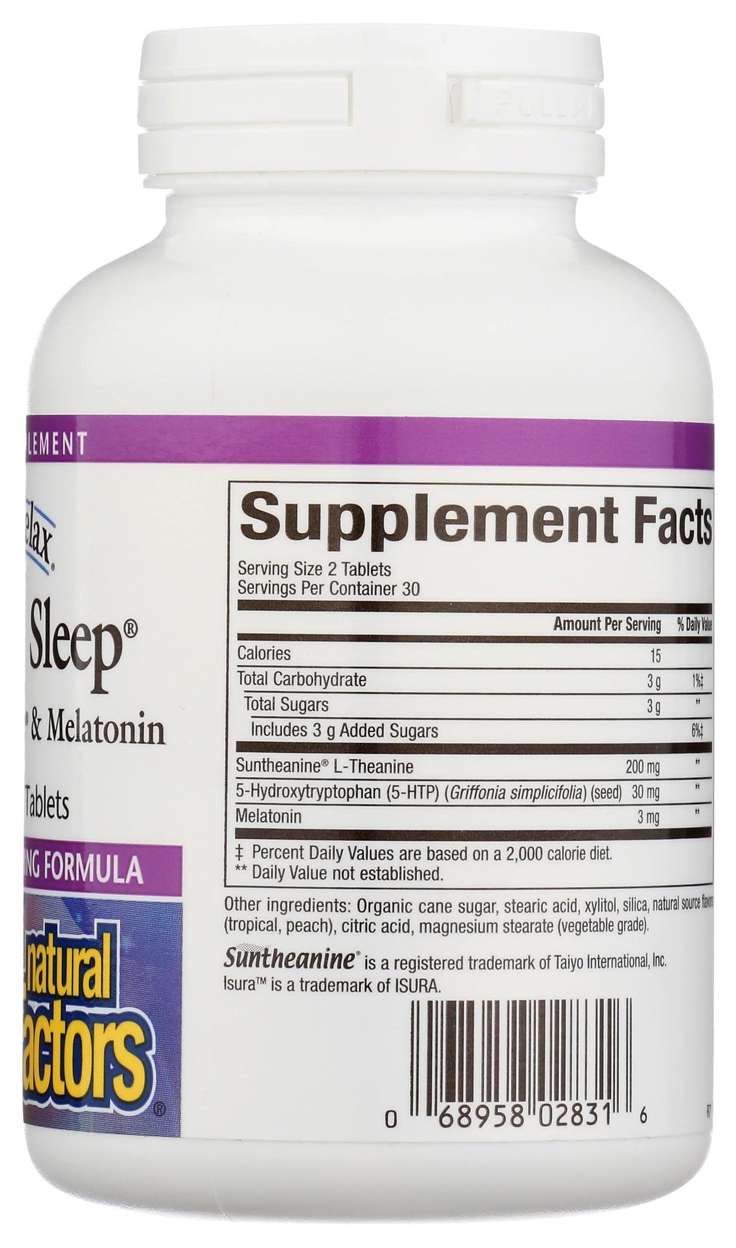 Stress-Relax Chewable Tranquil Sleep by Natural Factors, Sleep Supplement, Tropical Fruit Flavor, 60 Tablets