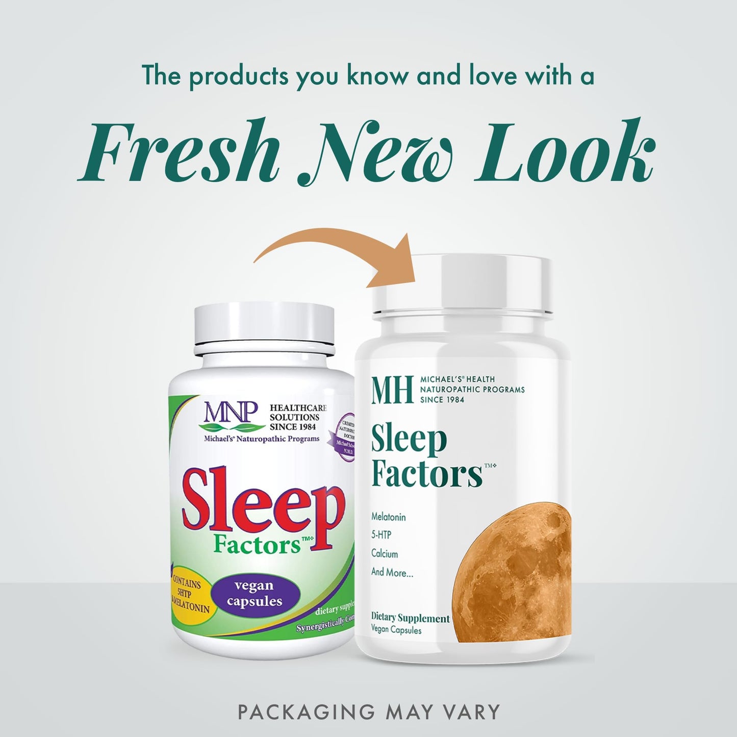 MICHAEL'S Health Naturopathic Programs Sleep Factors - 60 Vegan Capsules - Contains 5-HTP & Melatonin - with Calcium & Magnesium - Kosher - 20 Servings