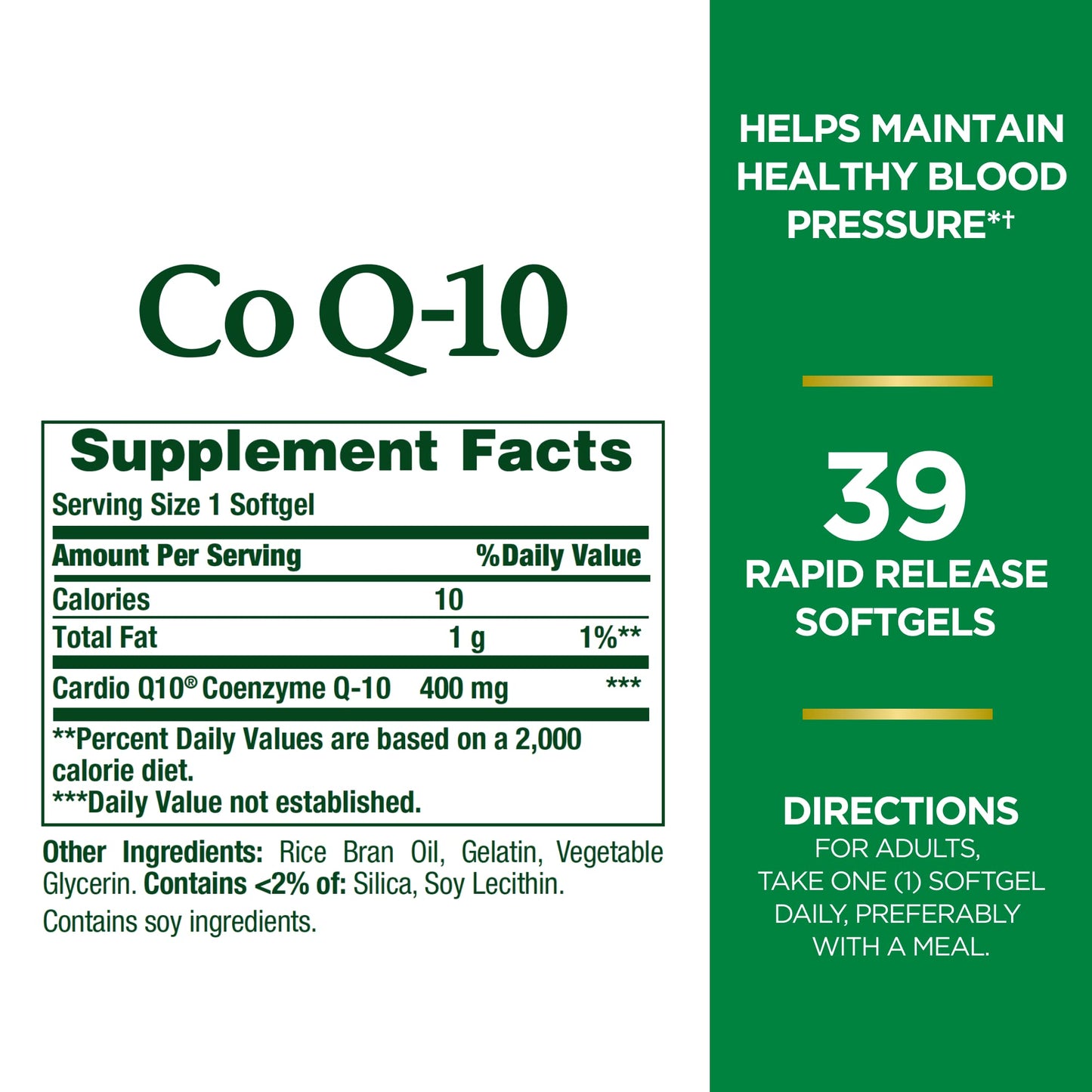 Nature's Bounty CoQ10, Supports Heart Health, 400mg, 39 Rapid Release Softgels
