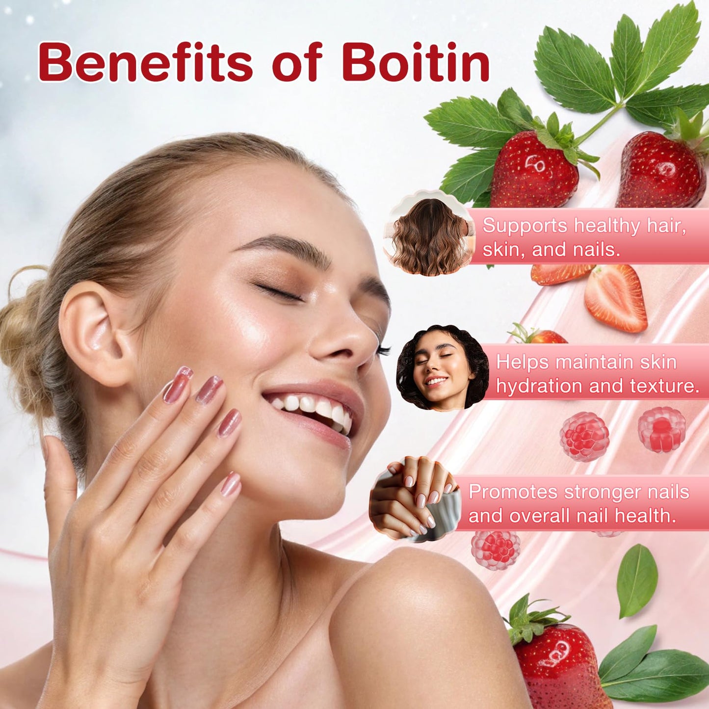 HealthSender Hydrolyzed Collagen Peptide Filled Gummies, 1500mg Protein Type I,II,III,V,X,1000mg NAD 15000mcg Biotin Supplement for Sugar-Free Man&Woman,AI-Fomular HCL for Skin,Hair,Nails