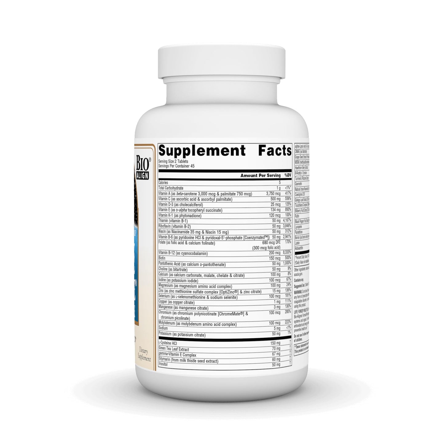 Pre-Order | Arrives in 5–10 Days – Source Naturals Life Force Multiple No Iron Energy Activator Complete Bio-Aligned Daily Vitamin - 90 Tablets