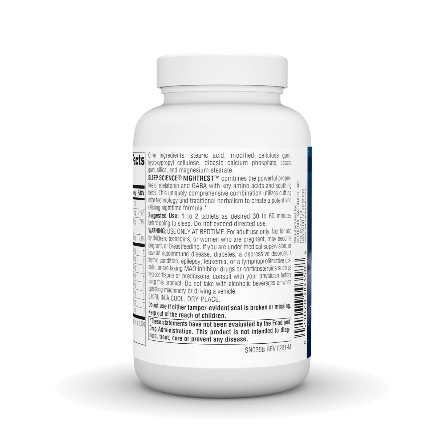 Pre-Order | Arrives in 5–10 Days – Source Naturals Sleep Science NightRest with Melatonin - BioAligned MultiNutrient & Herb Complex, for Rest & Relaxation Support* - 100 Tablets