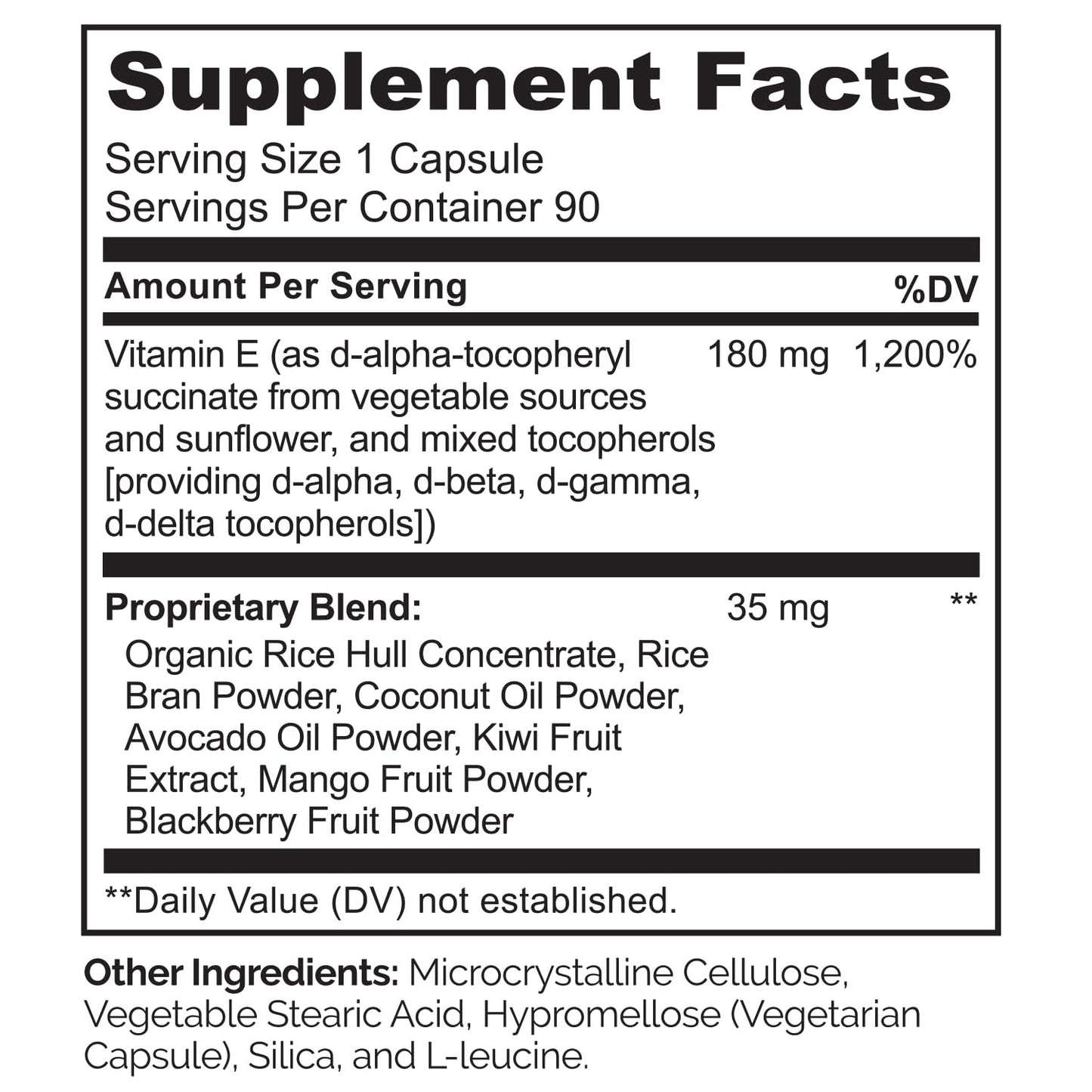 NATURELO Vitamin E - 180 mg (300 IU) of Natural Mixed Tocopherols from Organic Whole Foods - Supplement for Healthy Skin, Hair, Nails, Immune & Eye Health - Non-GMO, Soy Free - 90 Vegan Capsules