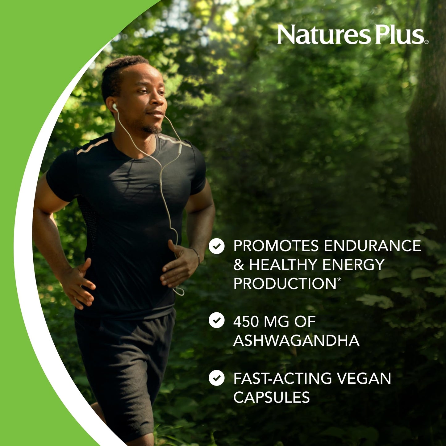 NaturesPlus Herbal Actives Ashwagandha 450 mg - 60 Vegetarian Capsules - Prescription Quality - Gluten Free - 60 Servings