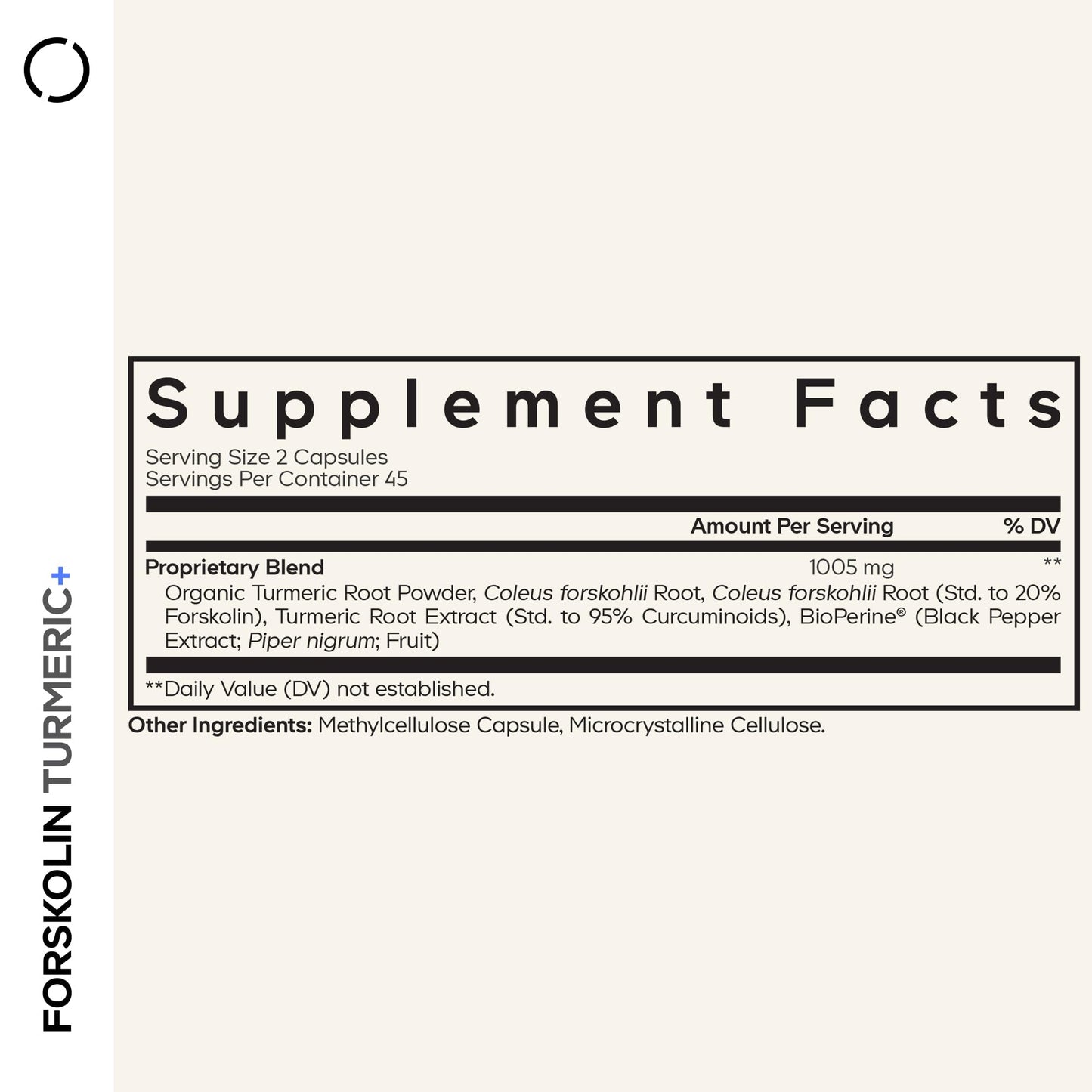 Codeage Forskolin, Pure Forskolin Coleus + Organic Turmeric Root Powder, 95% Curcuminoids + Bioperine Black Pepper - 20% Standardized Coleus Forskohlii Supplement - Non-GMO - 90 Capsules