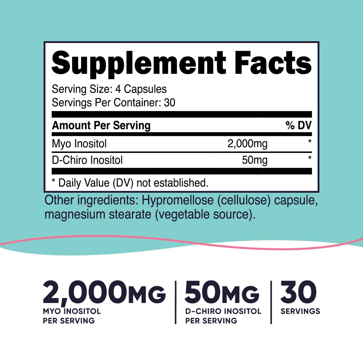 Nutricost Myo Inositol & D-Chiro Inositol for Women 2000mg, 120 Capsules, 2000mg Myo & 50mg D-Chiro Per Serving, 30 Servings, Vegetarian Friendly, Non-GMO & Gluten Free