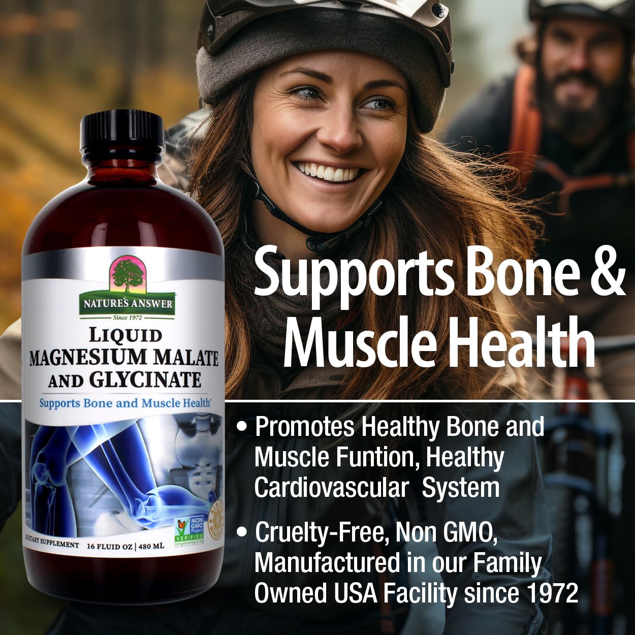 Magnesium Glycinate & Magnesium Malate Liquid - 16 Oz Magnesium Concentrate - Vegan & Gluten-Free - Bone, Muscle, and Cardiovascular Support - Suitable for All