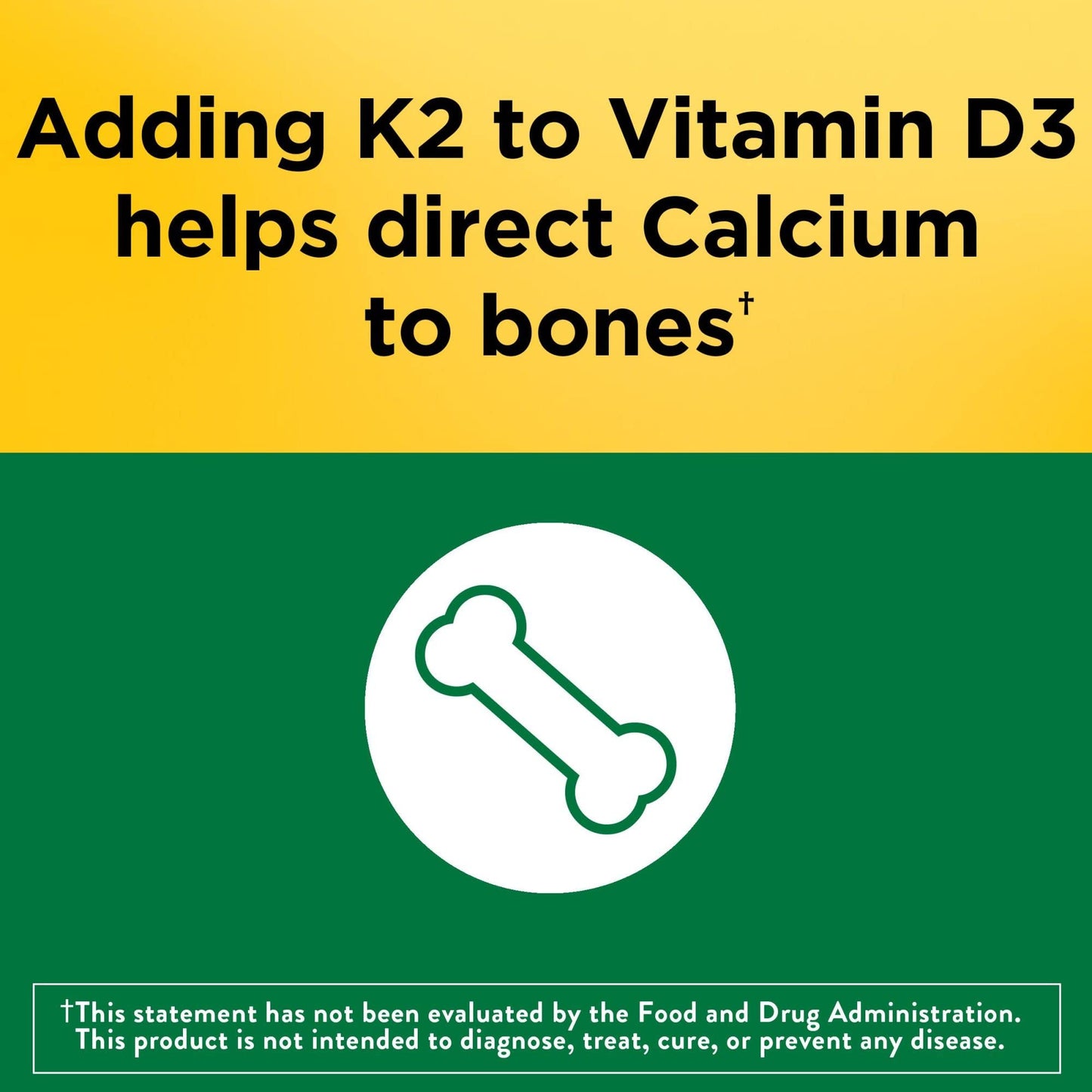 Nature Made Vitamin D3 K2, 5000 IU (125 mcg) Vitamin D, Dietary Supplement for Bone, Teeth, Muscle and Immune Health Support, 30 Softgels, 30 Day Supply