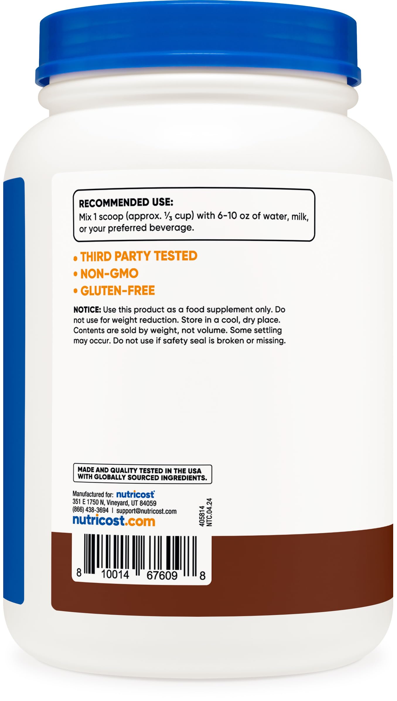 Nutricost Whey Protein Concentrate (Chocolate) 2LBS - Gluten Free & Non-GMO