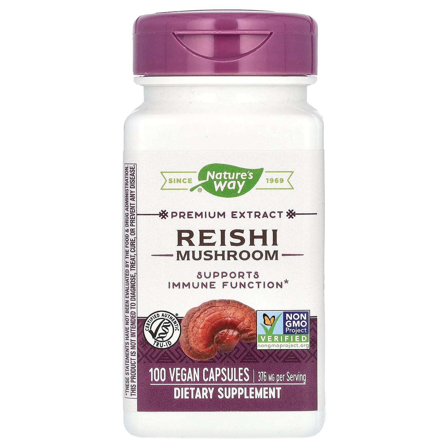 Nature's Way
Reishi Mushroom, 376 mg, 100 Vegan Capsules (188 mg per Capsule)