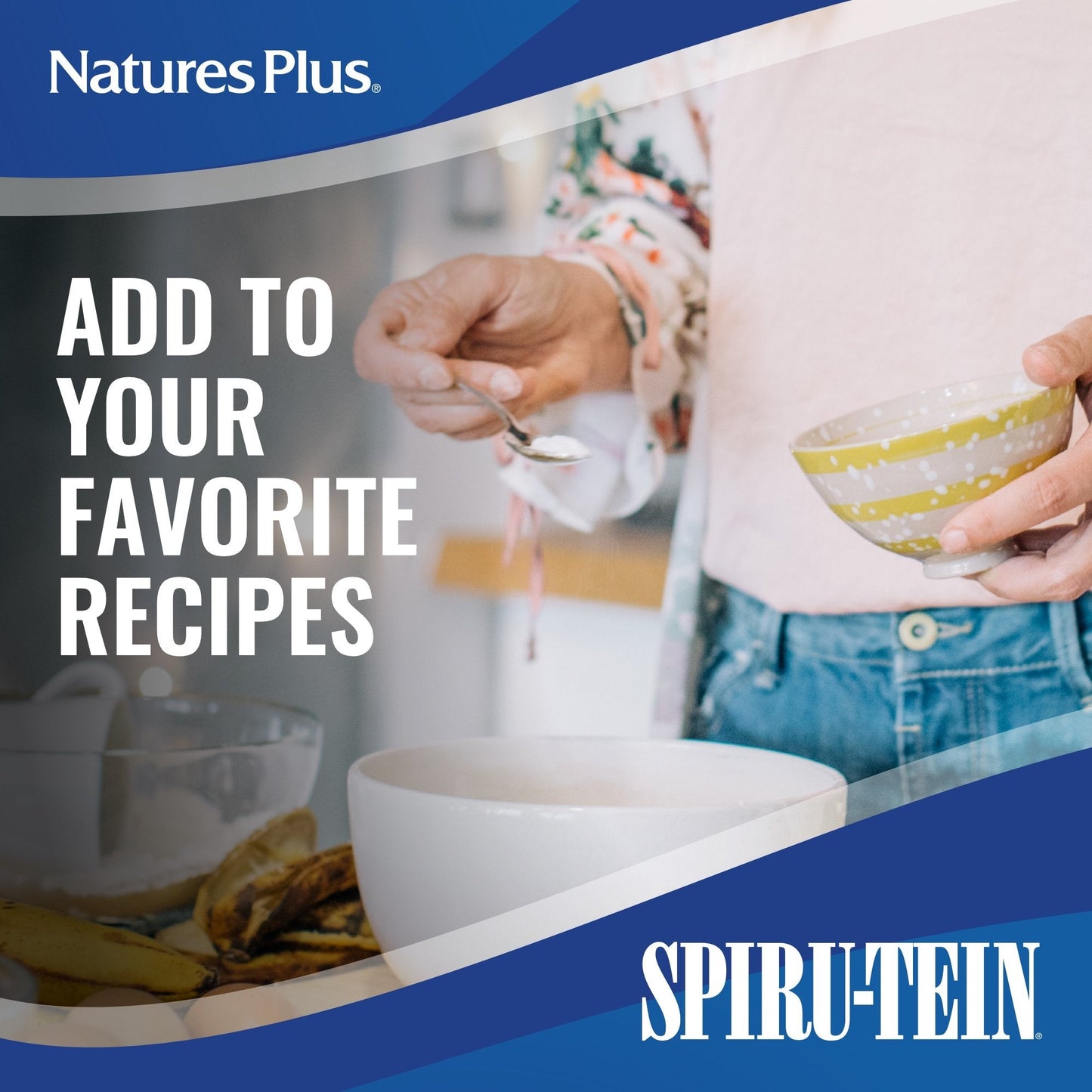NaturesPlus SPIRU-TEIN Plus Shake For Mature Adults - Vanilla - 1.2 lbs, Protein Powder - Plant Based Meal Replacement, Vitamins & Minerals For Energy - Vegetarian, Gluten-Free - 16 Servings