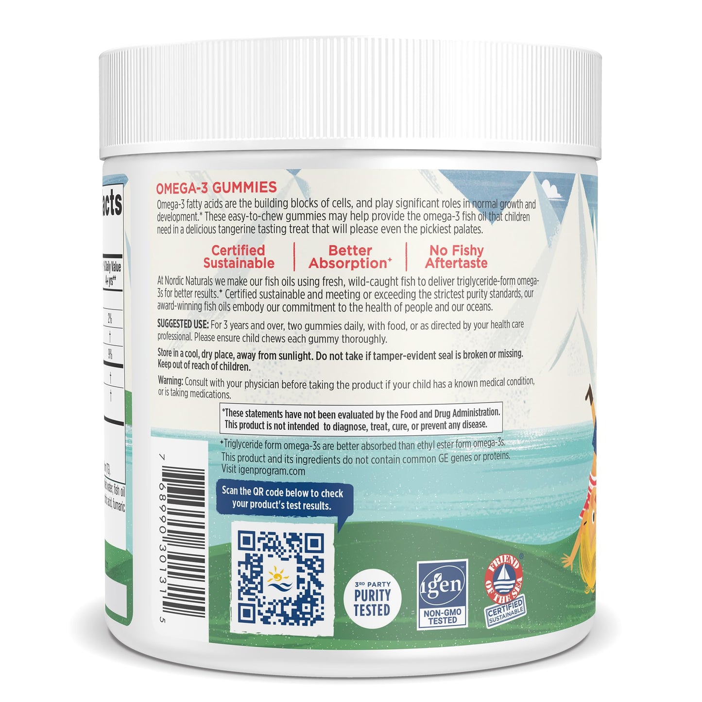 Pre-Order | Arrives in 5–10 Days – Nordic Naturals Nordic Omega-3 Gummies, Tangerine - 120 Gummies - 82 mg Total Omega-3s with EPA & DHA - Non-GMO - 60 Servings