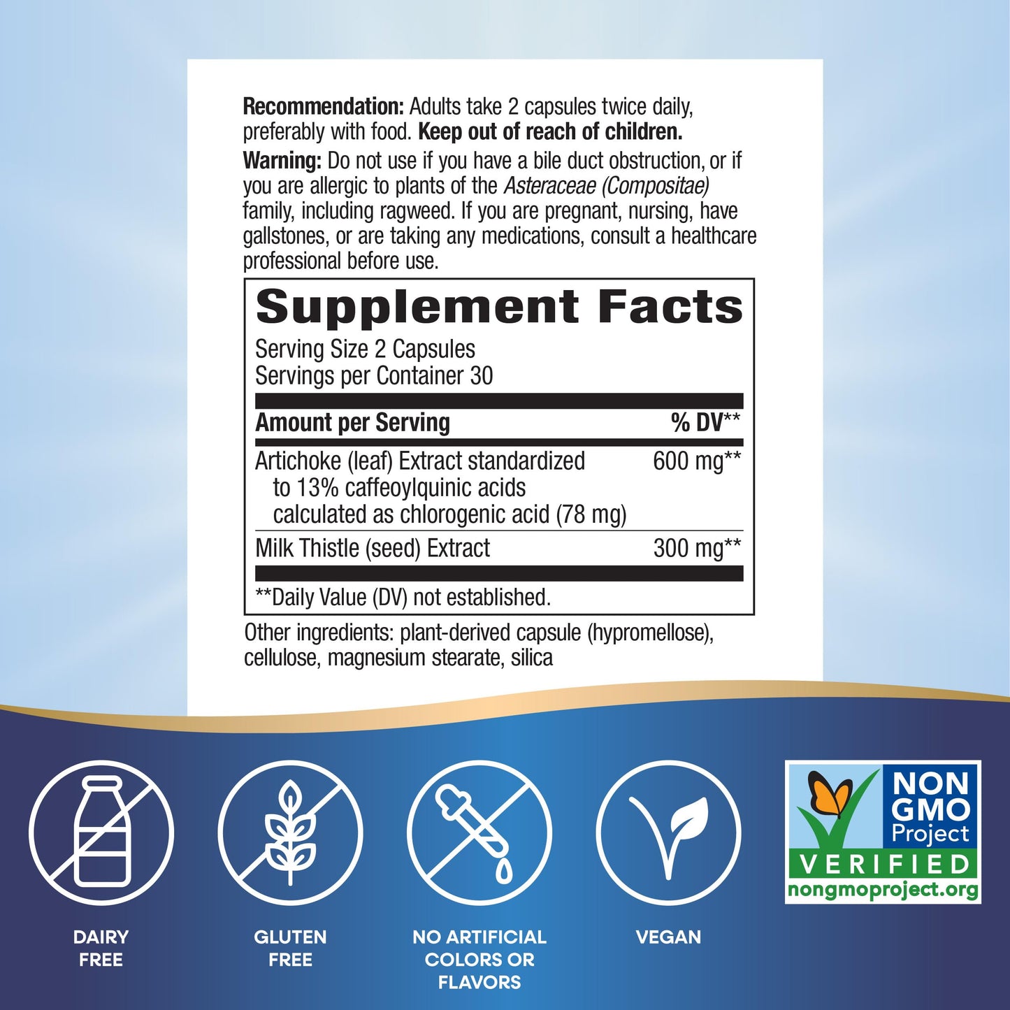 Nature's Way Artichoke Premium Extract, Supports Digestion*, Non-GMO Project Verified, Vegan, Gluten-Free, 60 Capsules (Packaging May Vary)