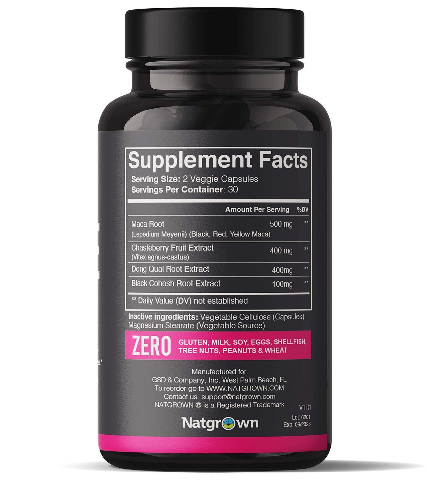 Natgrown Hormone Balance for Women PMS & Menopause Supplement for Fertility Hormonal & Menstrual Support, Helps Relief Hot Flashes - Maca Root, Vitex, Dong Quai & Black Cohosh Complex -Vegan Capsules