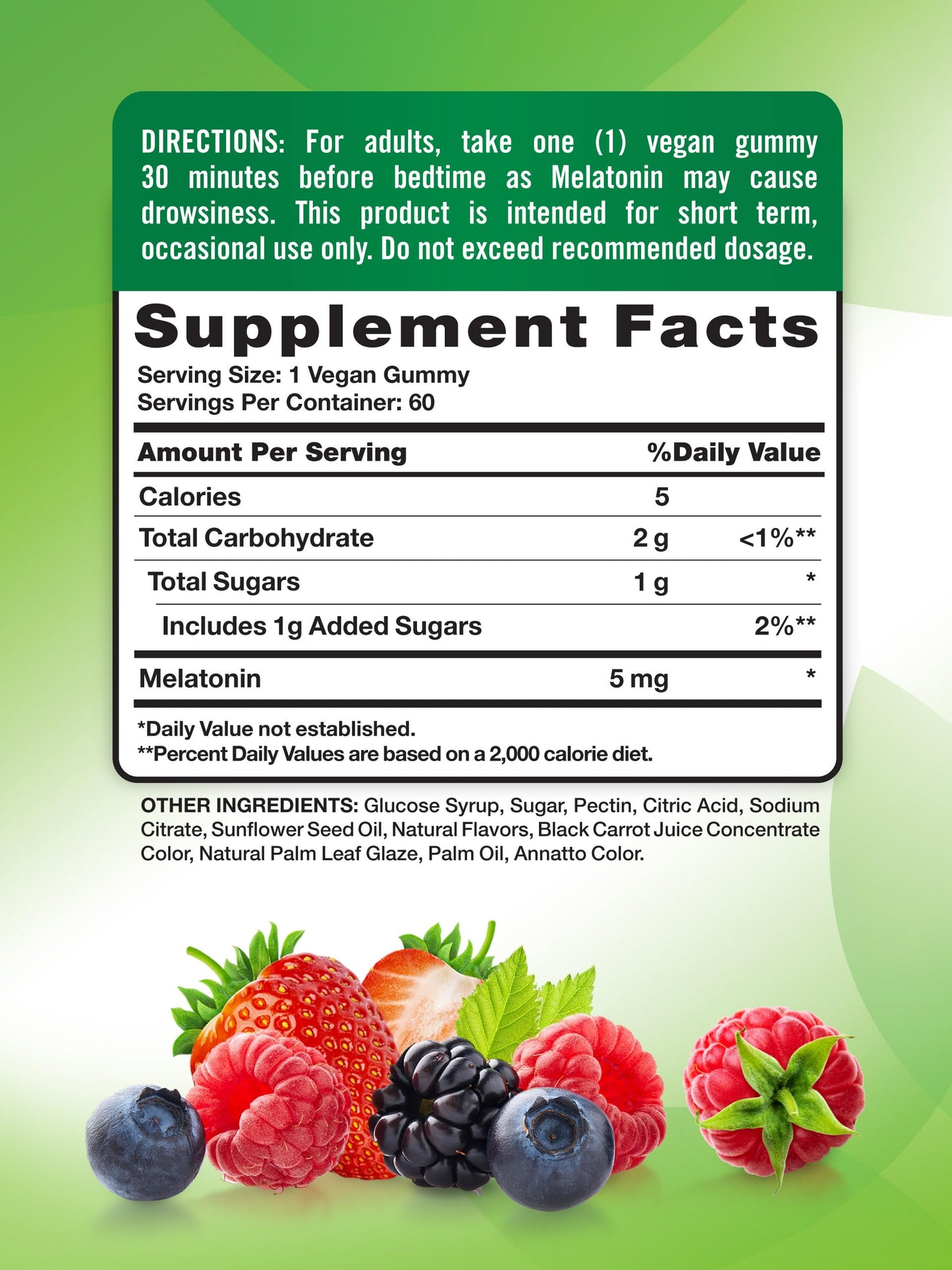 Nature's Truth Melatonin Gummies 5mg | 60 Count | Mixed Berry Flavor | Vegan, Non-GMO & Gluten Free Supplement