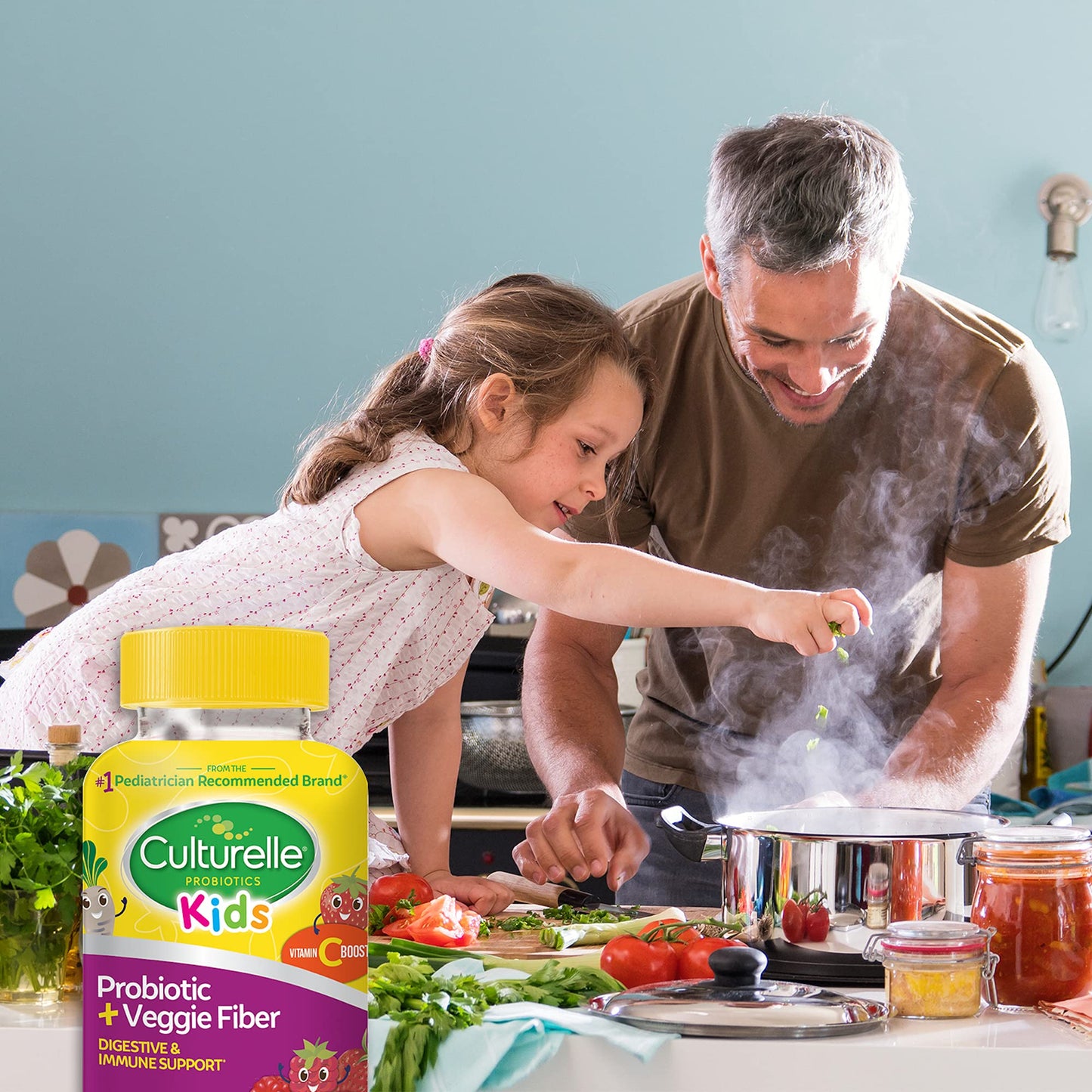 Pre-Order | Arrives in 5–10 Days – Culturelle Daily Probiotic for Kids + Veggie Fiber Gummies (Ages 3+) 30 Count Berry Flavor - Probiotics for Digestive Health & Immune Support Plus Vitamin C Kids Boost