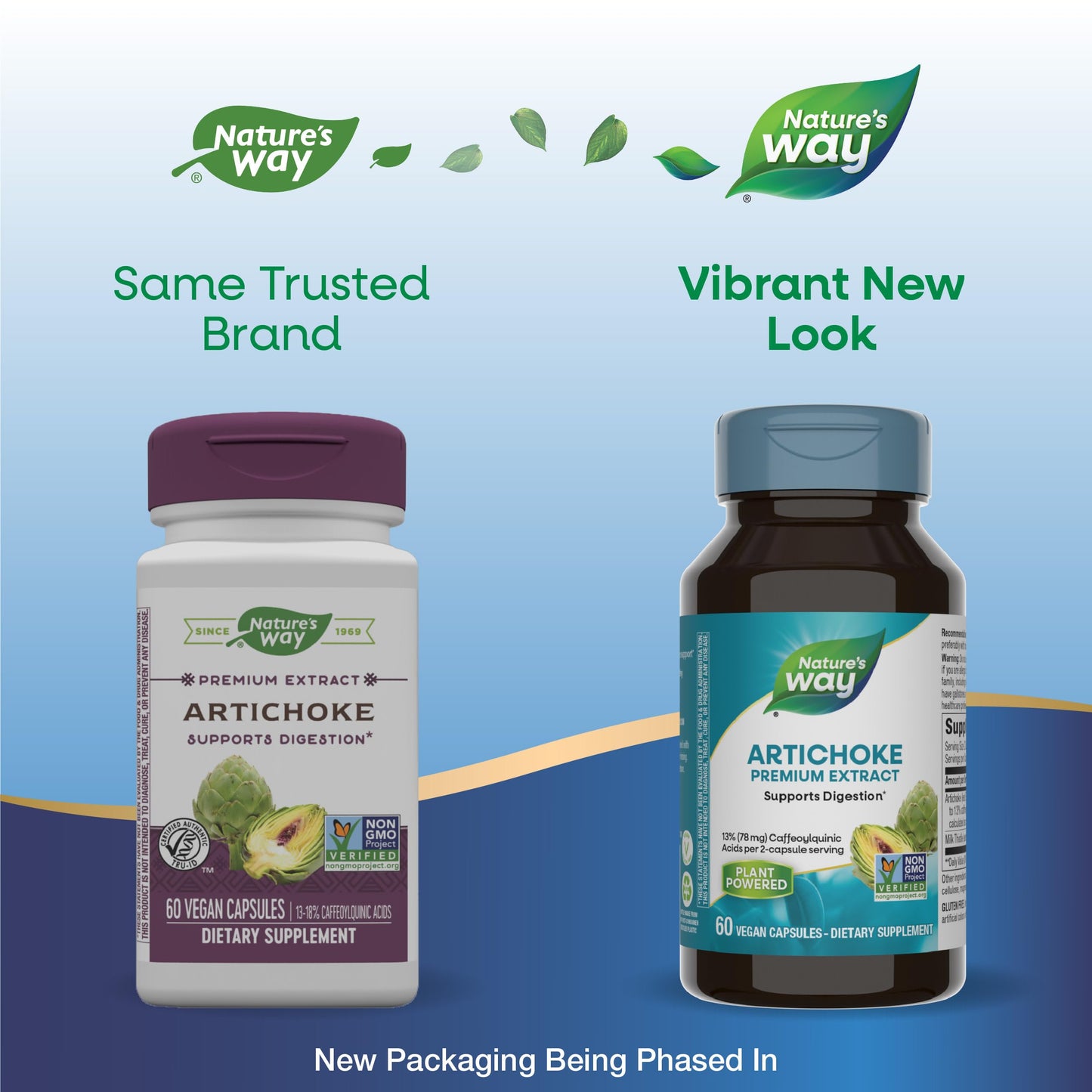 Nature's Way Artichoke Premium Extract, Supports Digestion*, Non-GMO Project Verified, Vegan, Gluten-Free, 60 Capsules (Packaging May Vary)
