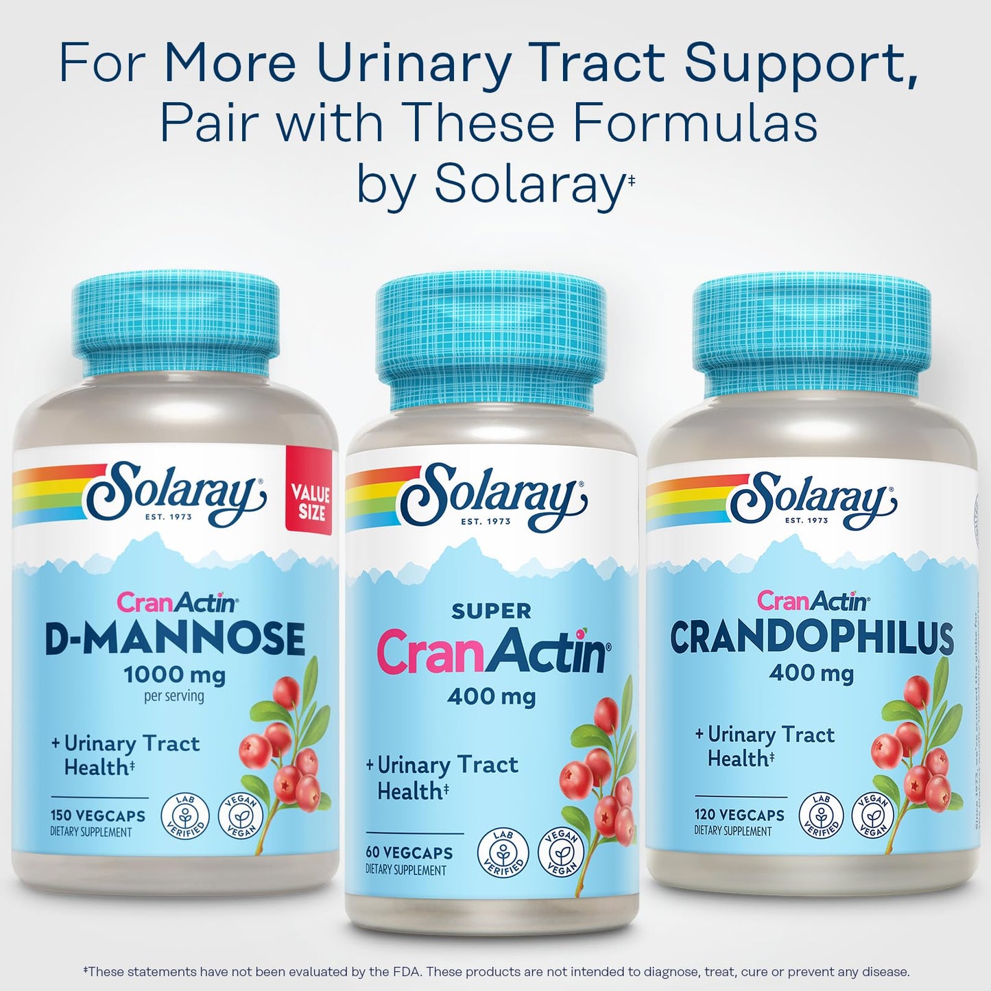 Pre-Order | Arrives in 5–10 Days – SOLARAY Super CranActin Cranberry Extract 400mg | Healthy Urinary Tract Support | with Added Vitamins | 60 VegCaps