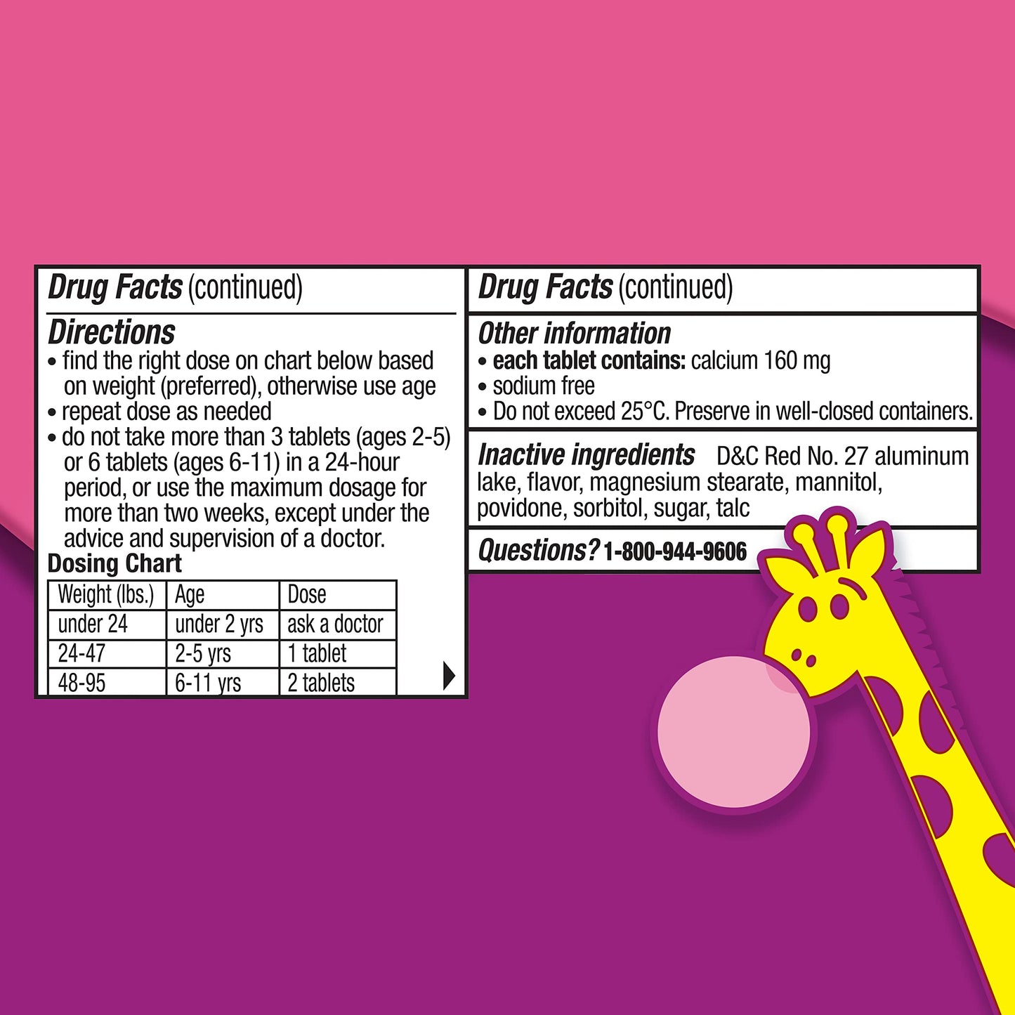 Pepto Kid's Chewable Tablets for Heartburn, Acid Indigestion, Sour Stomach, and Upset Stomach, Bubblegum Flavor, 72 Total (3 Packs of 24)